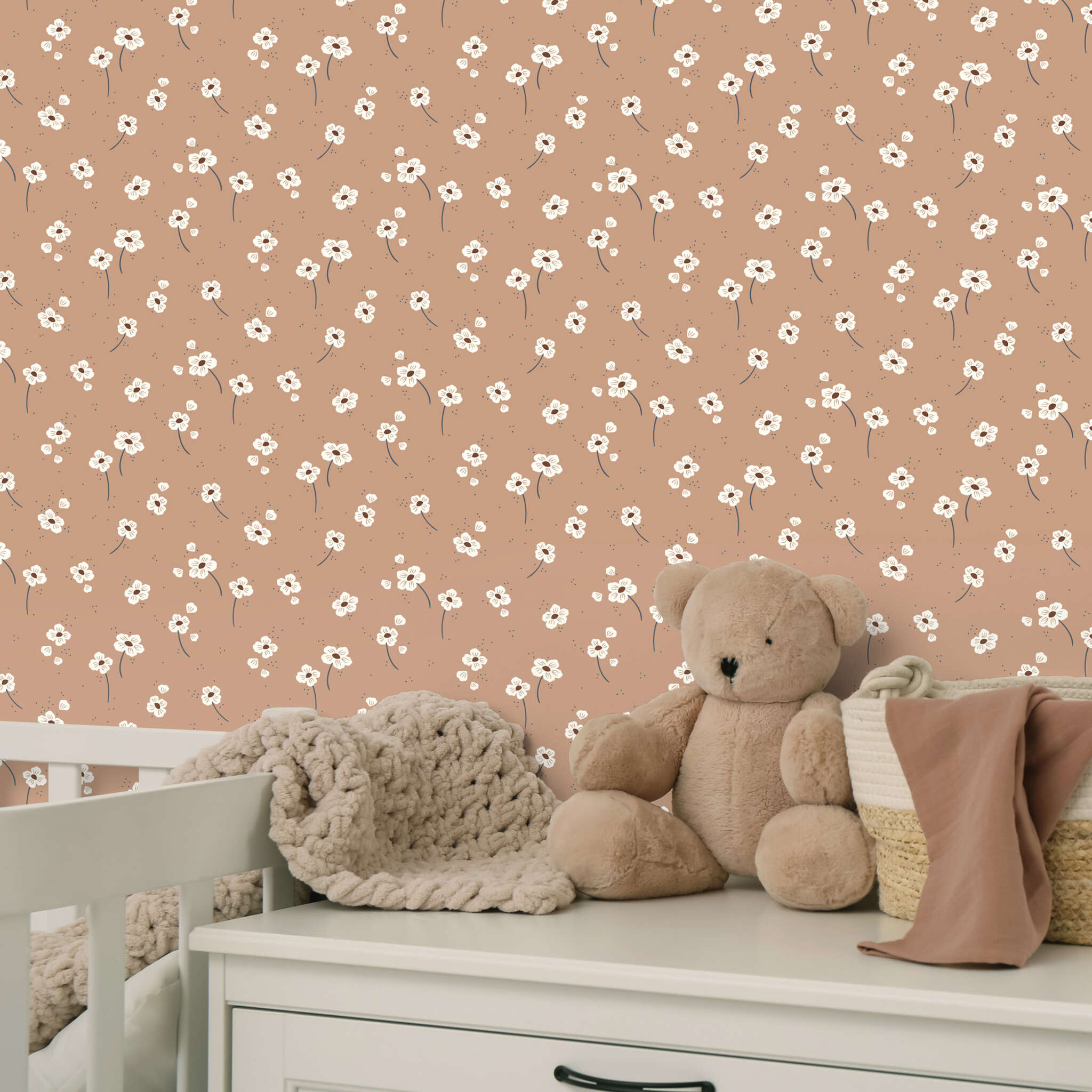 10-300080 Raumsituationen 1 Wall mural Little Flowers in Orange | Roomblush - RB003-RC