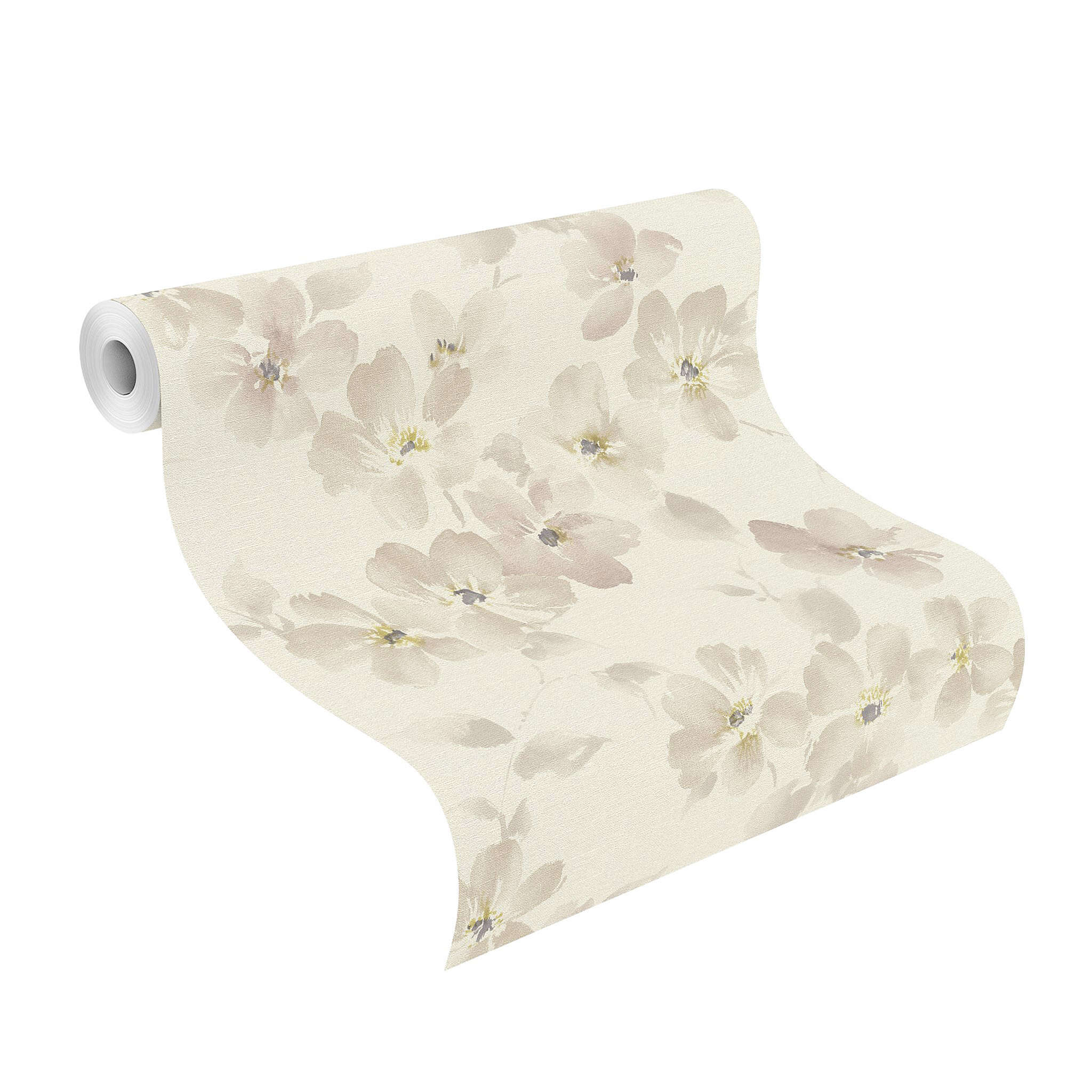 10-447002 Rolle abgerollt 1 Papier peint intissé crème crème clair Selection vinyle/intissé 447002