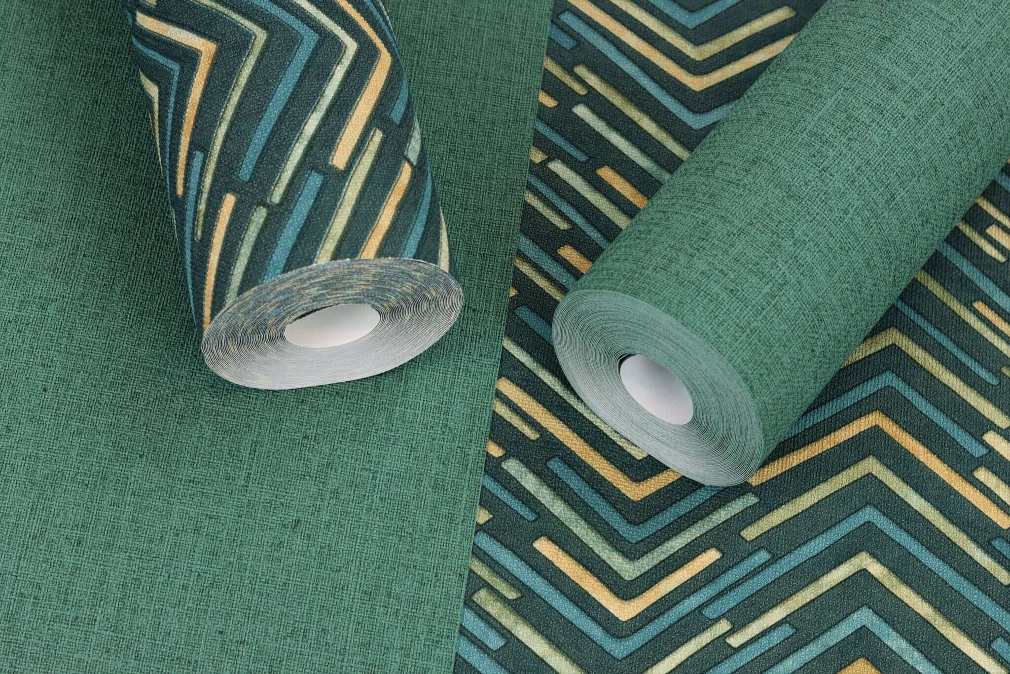 10-560985 Detailaufnahmen 8 Graphic non-woven wallpaper in green-petrol Selection 560985