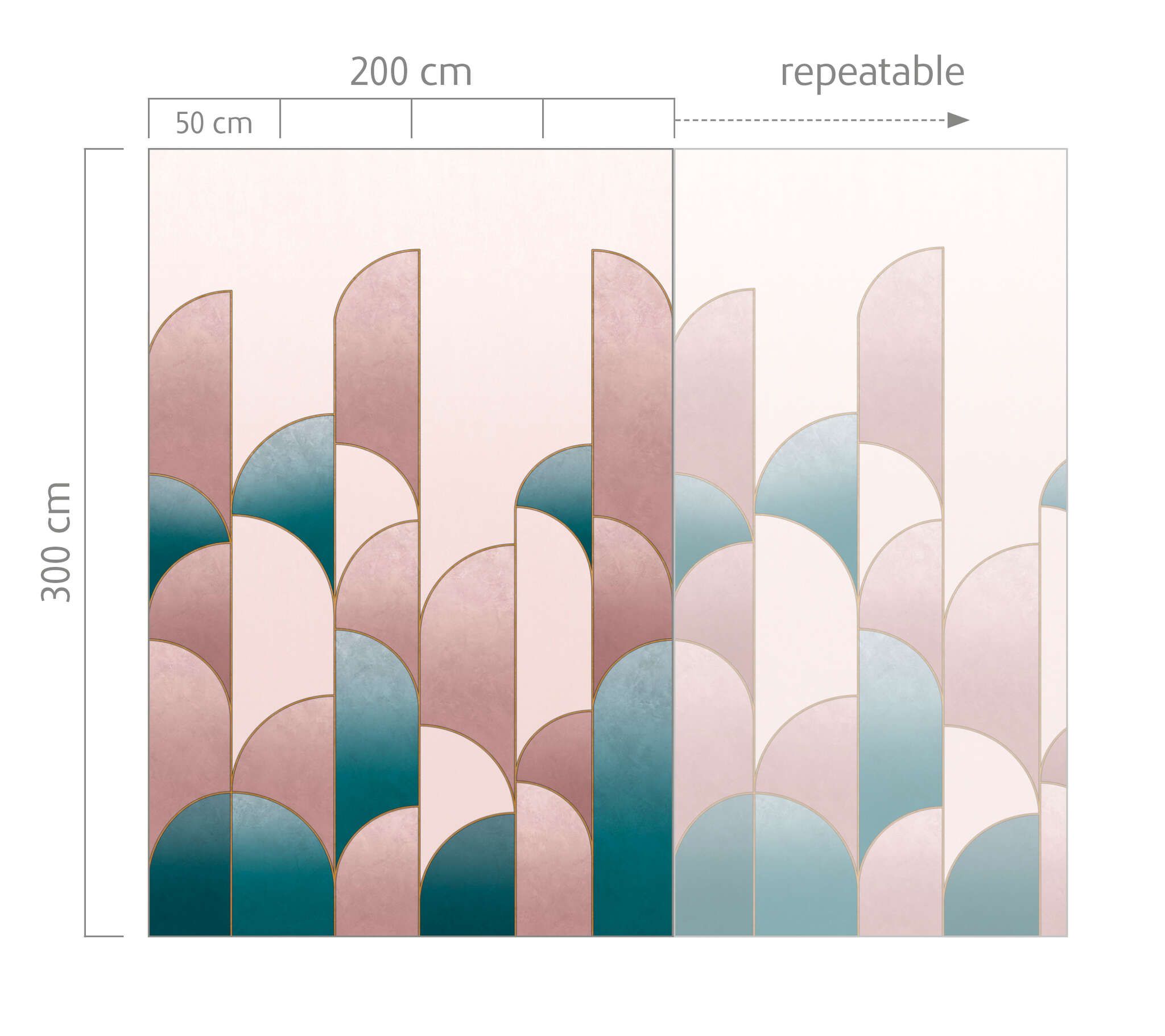 10-552157 Bildauschnitt 1 Fototapete Art-Deco in Rosa - Salisbury 552157
