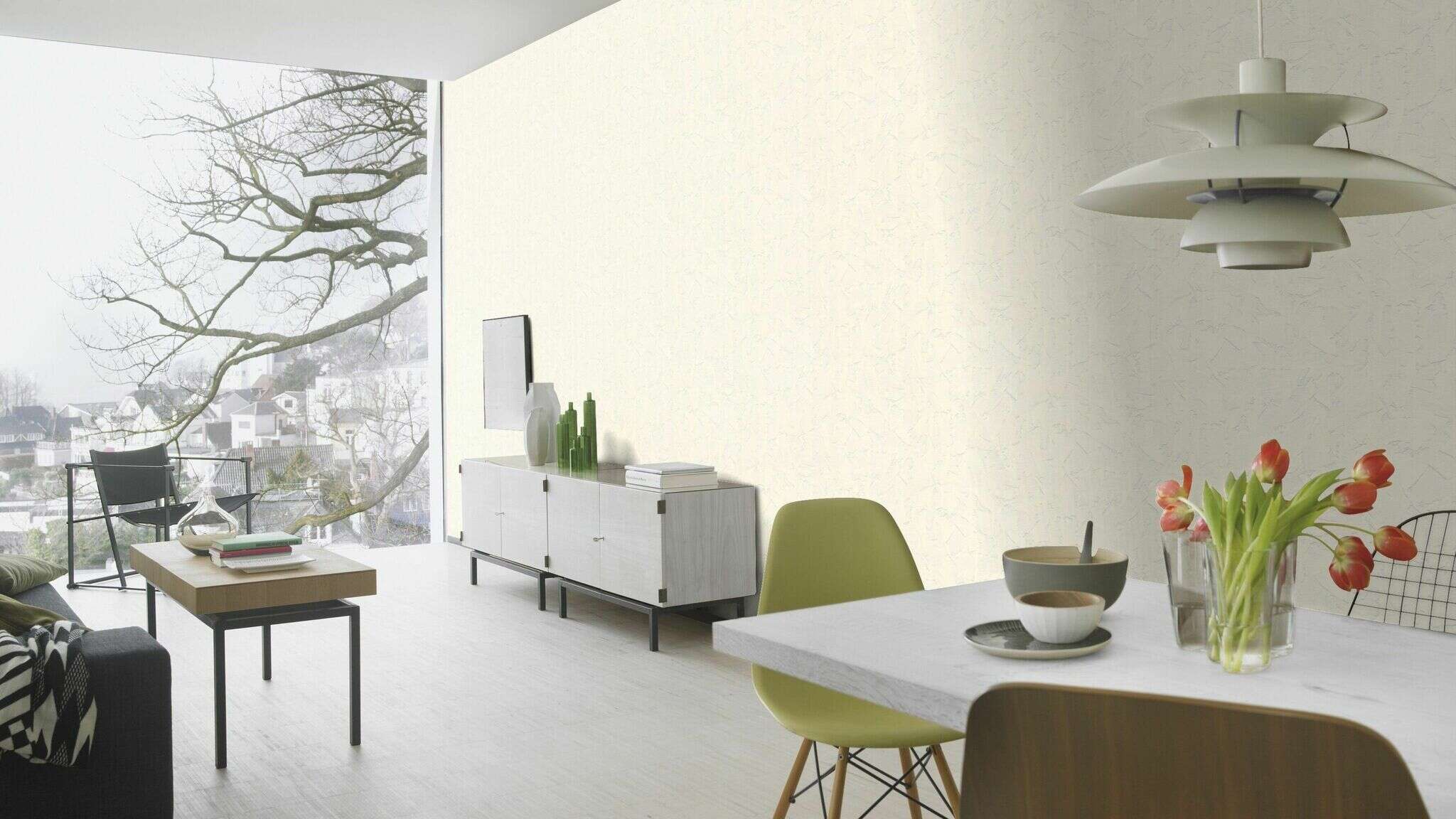 10-483376 Raumsituationen 5 Room with Wallpaper with plaster texture