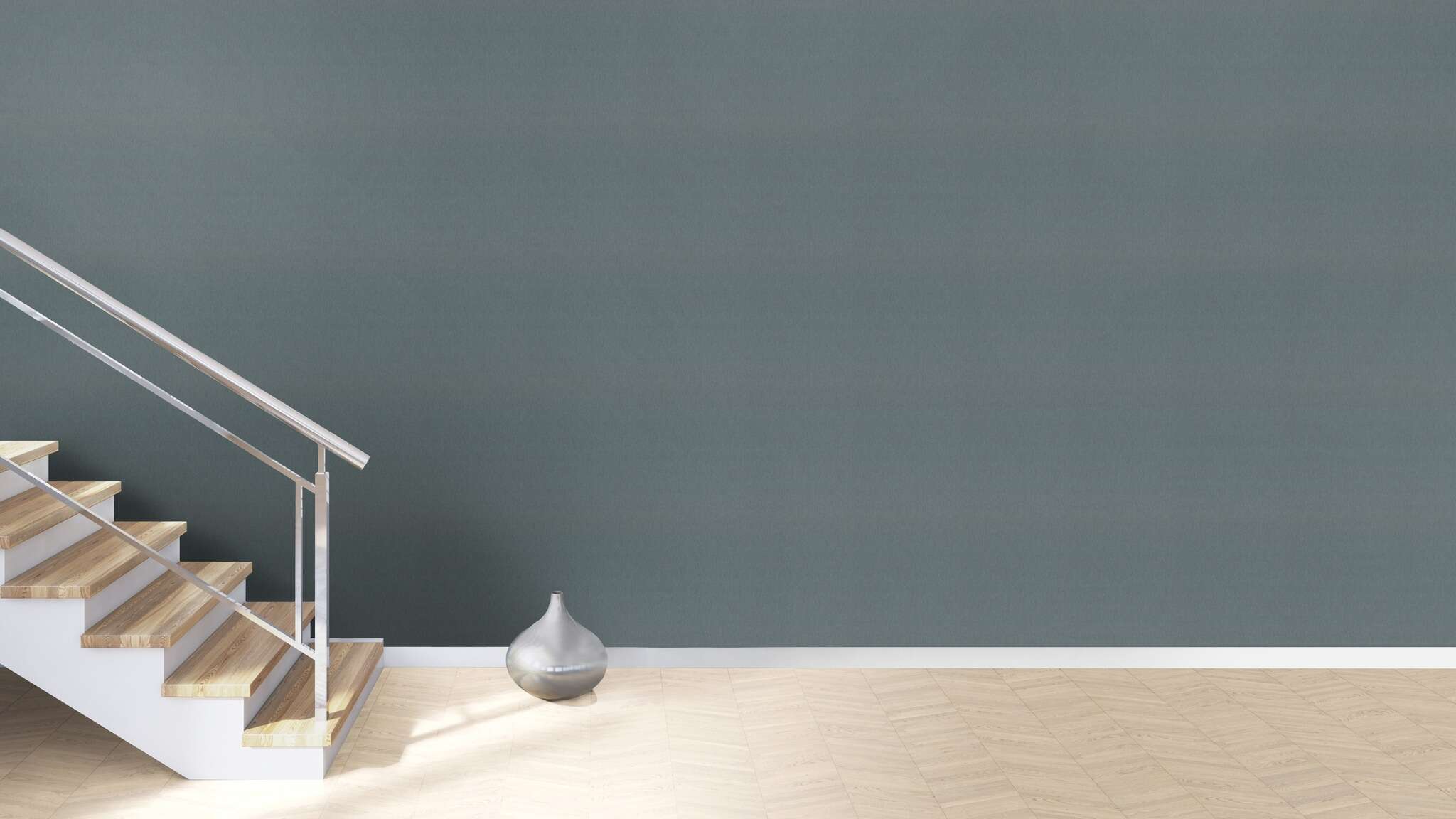 10-608687 Raumsituationen 4 Room with Single-colour wallpaper with thread texture