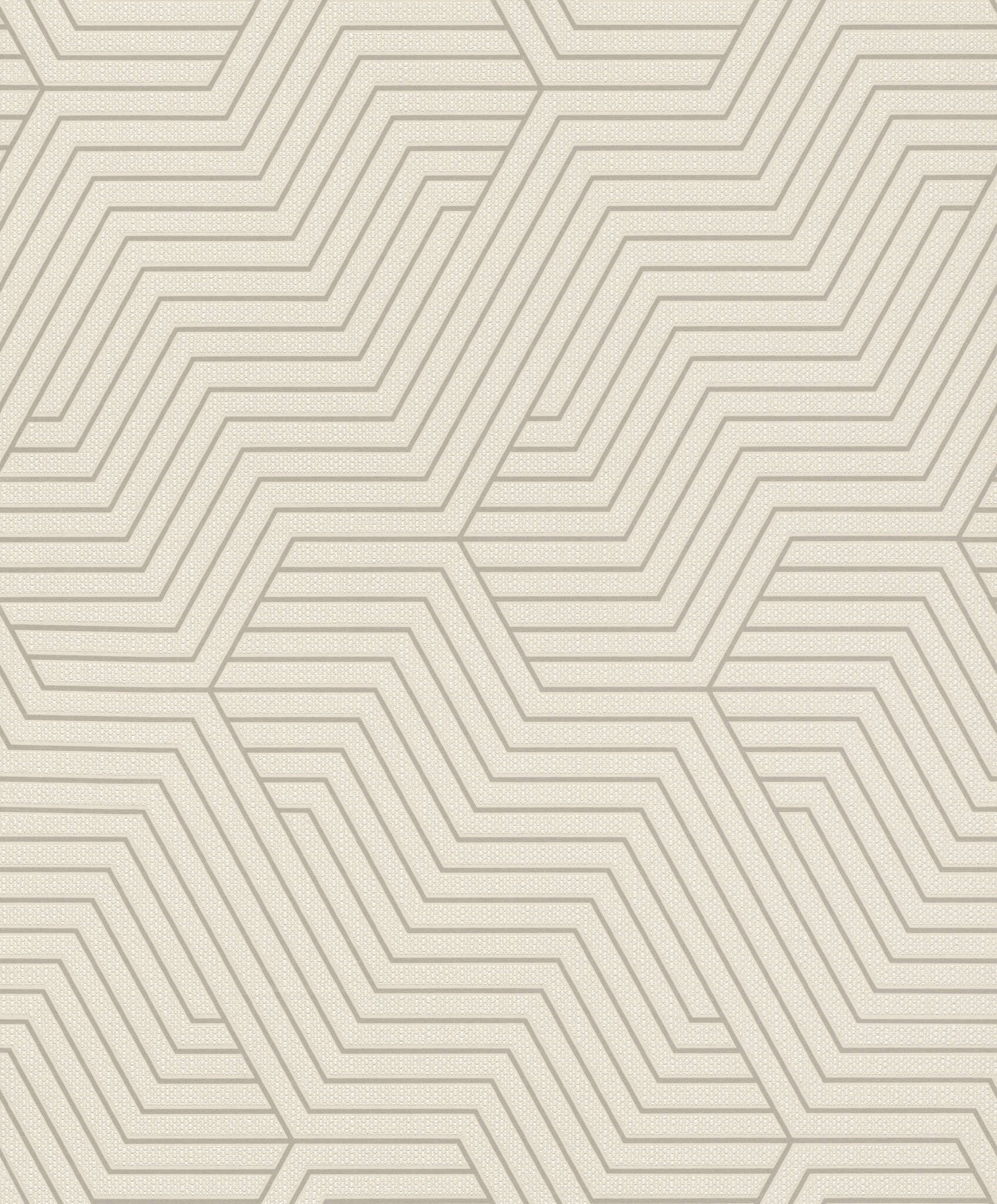 10-312515 Artikelscan 1 Non-woven wallpaper with cream background and fine hexagonal line pattern in light brown