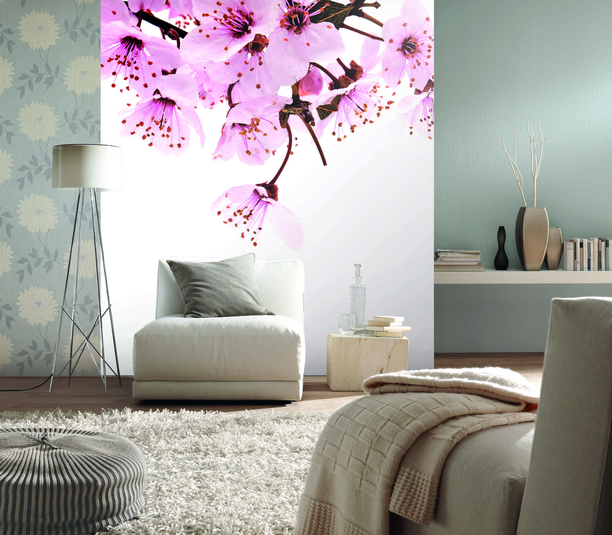 10-890600 Raumsituationen 3 Cherry blossom wall mural in pink 890600