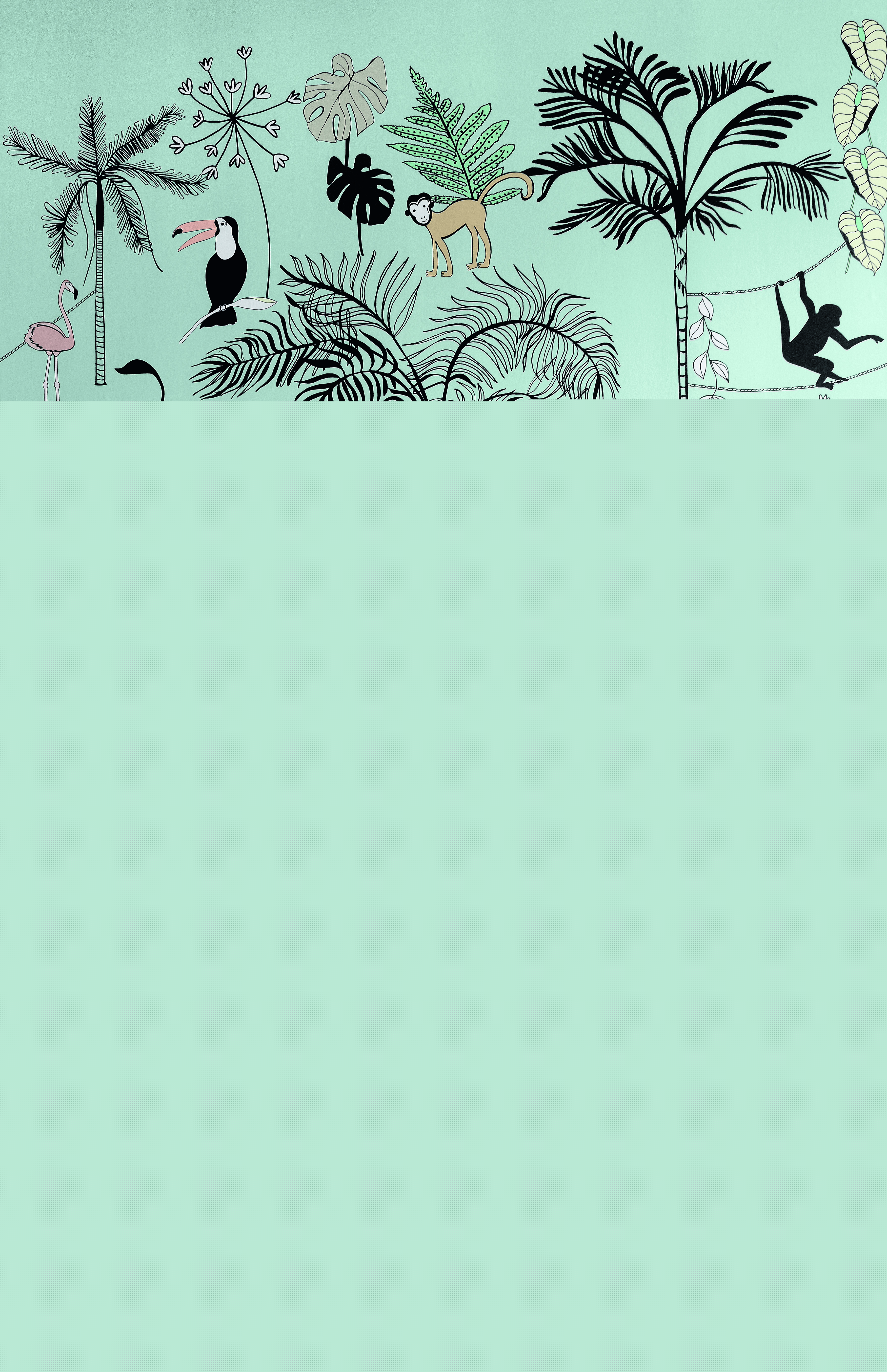10-842197 Raumsituationen 1 Non-woven wallpaper in turquoise Selection Digital 842197