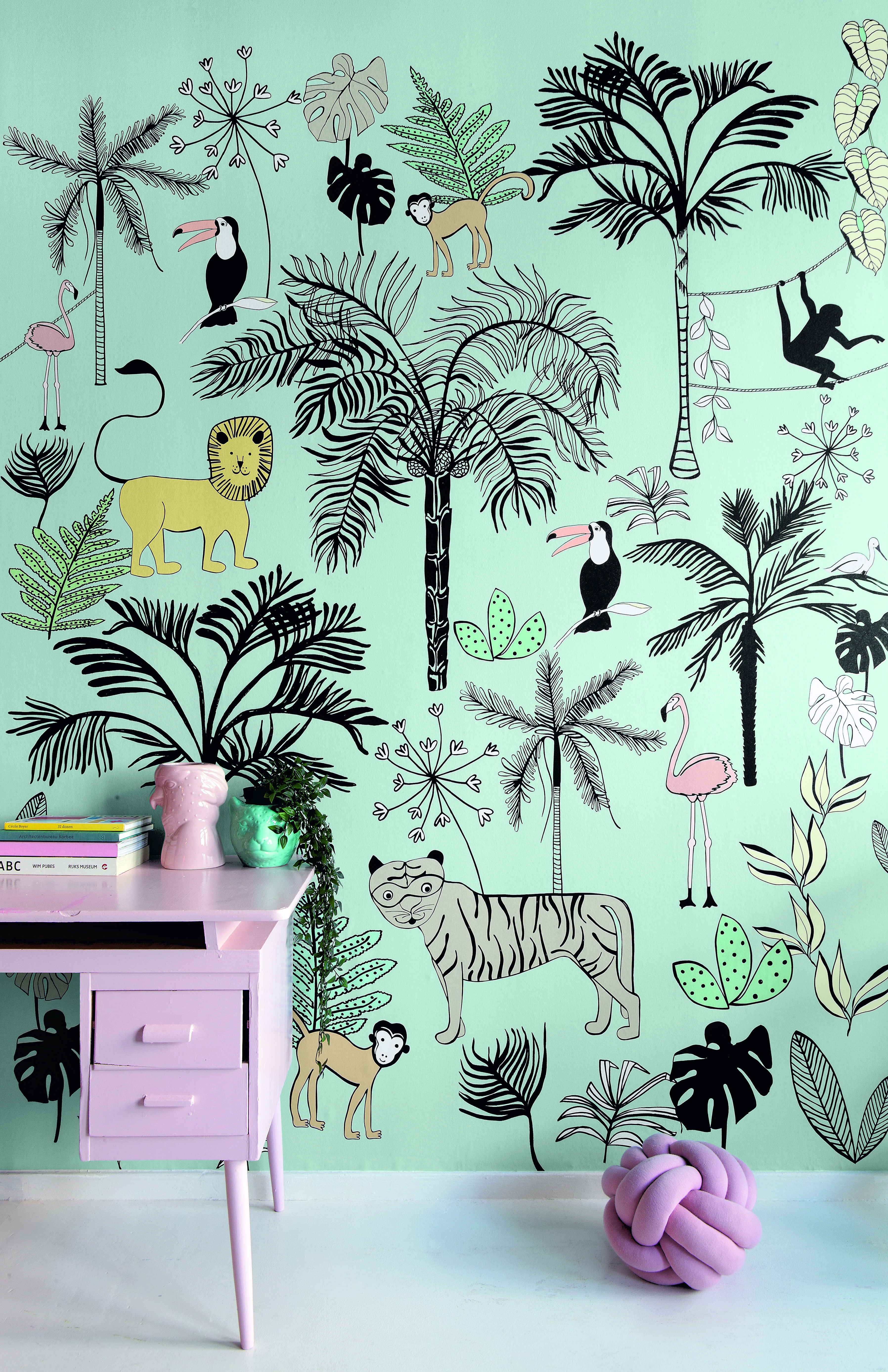 10-842197 Raumsituationen 1 Non-woven wallpaper in turquoise Selection Digital 842197