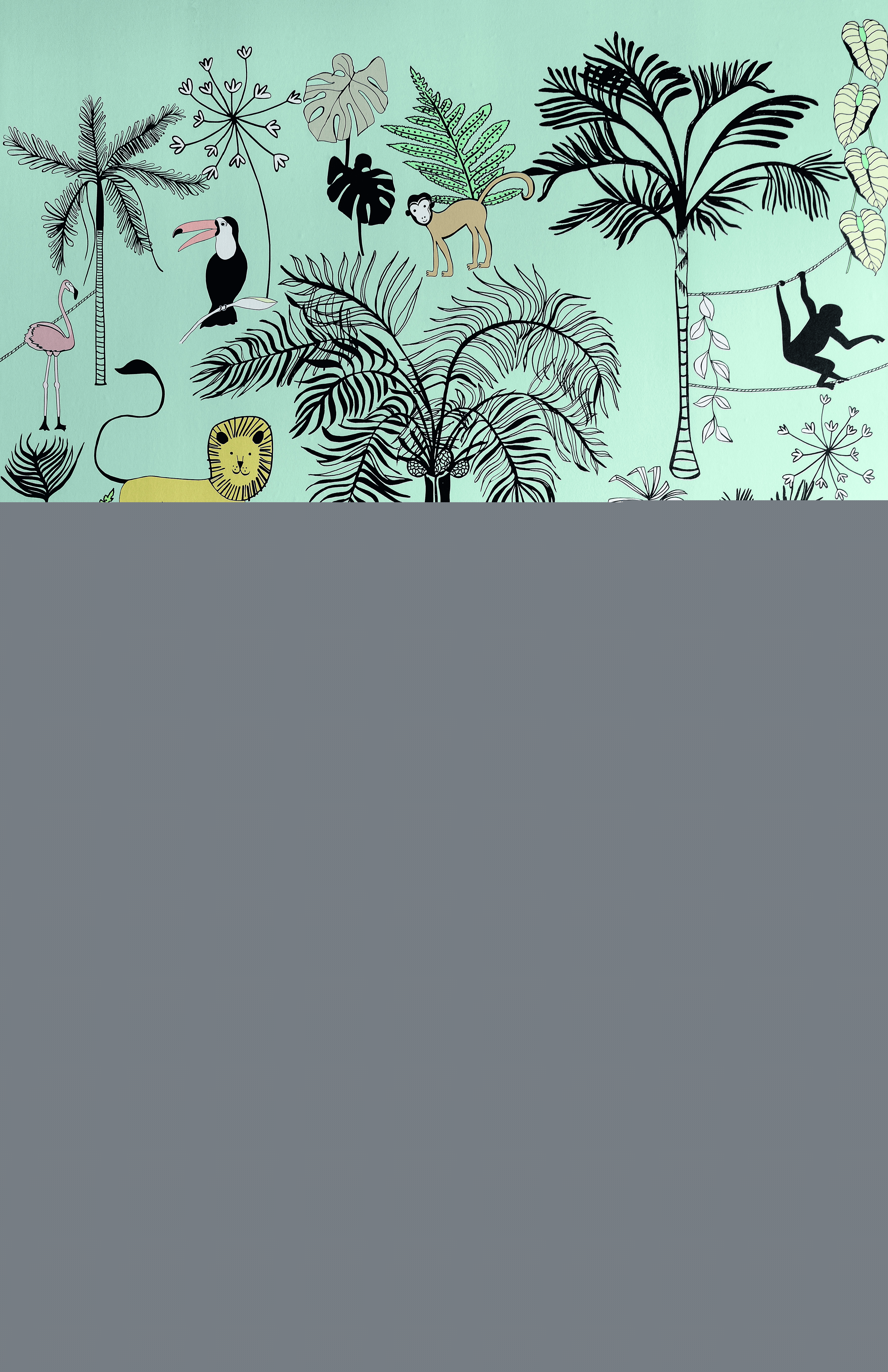 10-842197 Raumsituationen 1 Non-woven wallpaper in turquoise Selection Digital 842197