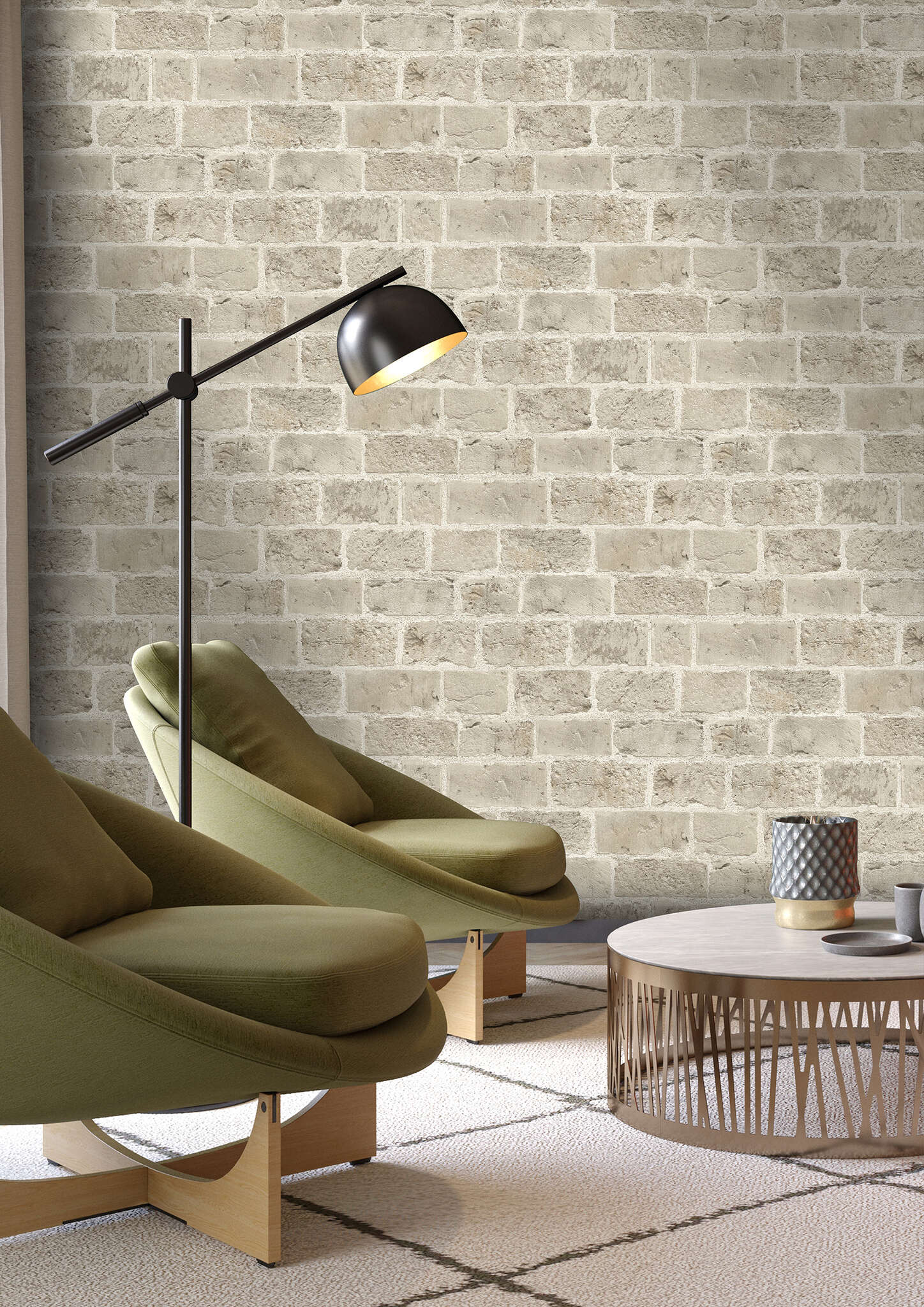 10-865721 Raumbilder 2 Room with Wallpaper with bricks