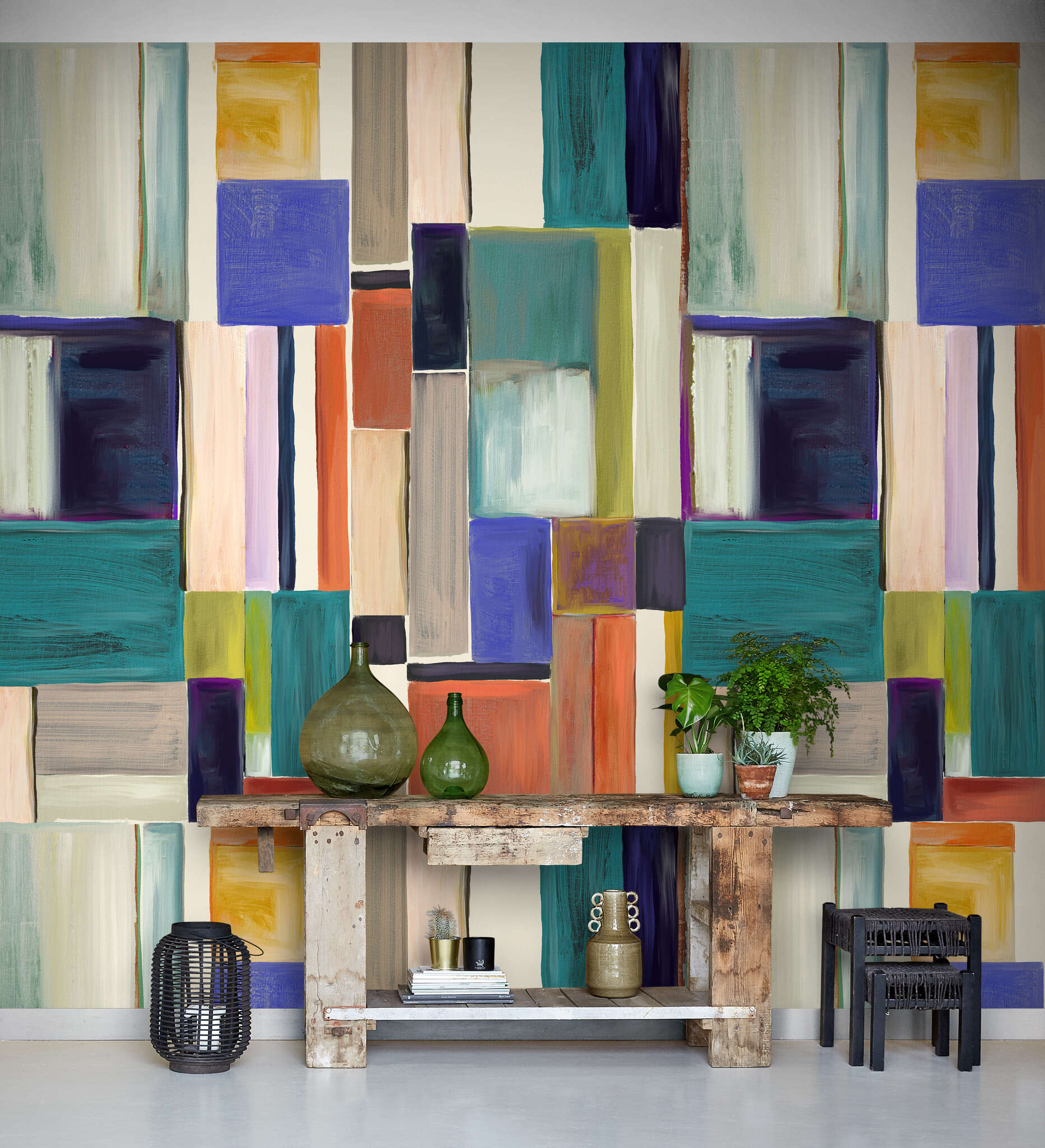 10-300171 Raumbilder 1 Wall mural Color Blocks in Green | Roomblush - RB474