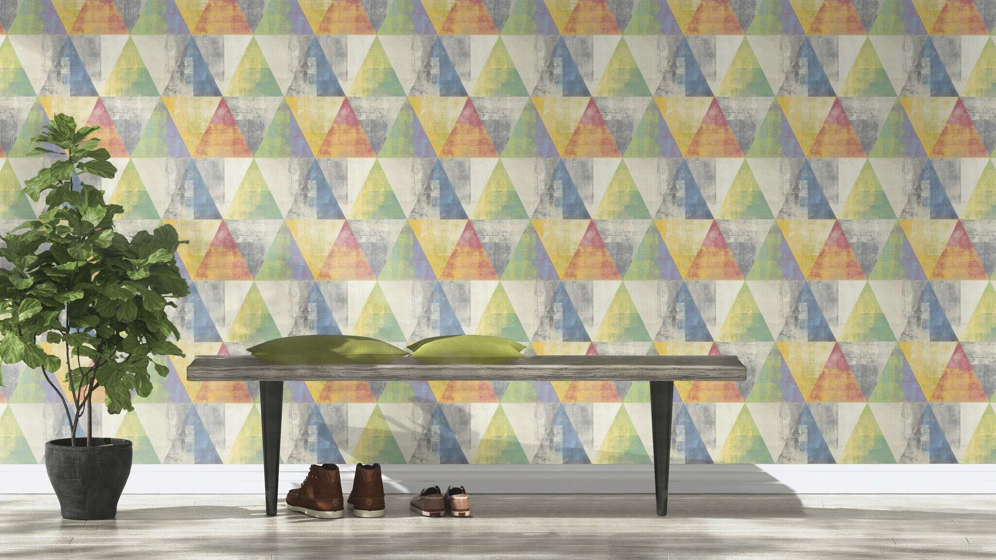 10-410914 Raumsituationen 3 Non-woven wallpaper in green Selection 410914
