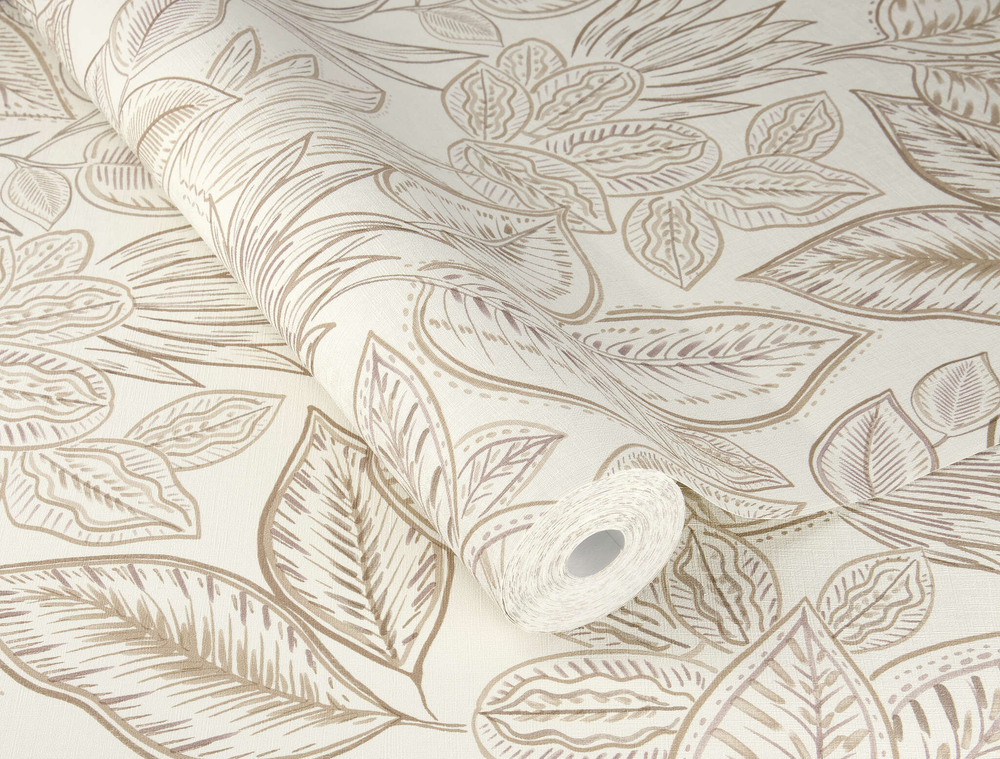 10-692419 Detailaufnahmen 2 Image détaillée de Papier peint avec des feuilles dessinées de manière imaginative