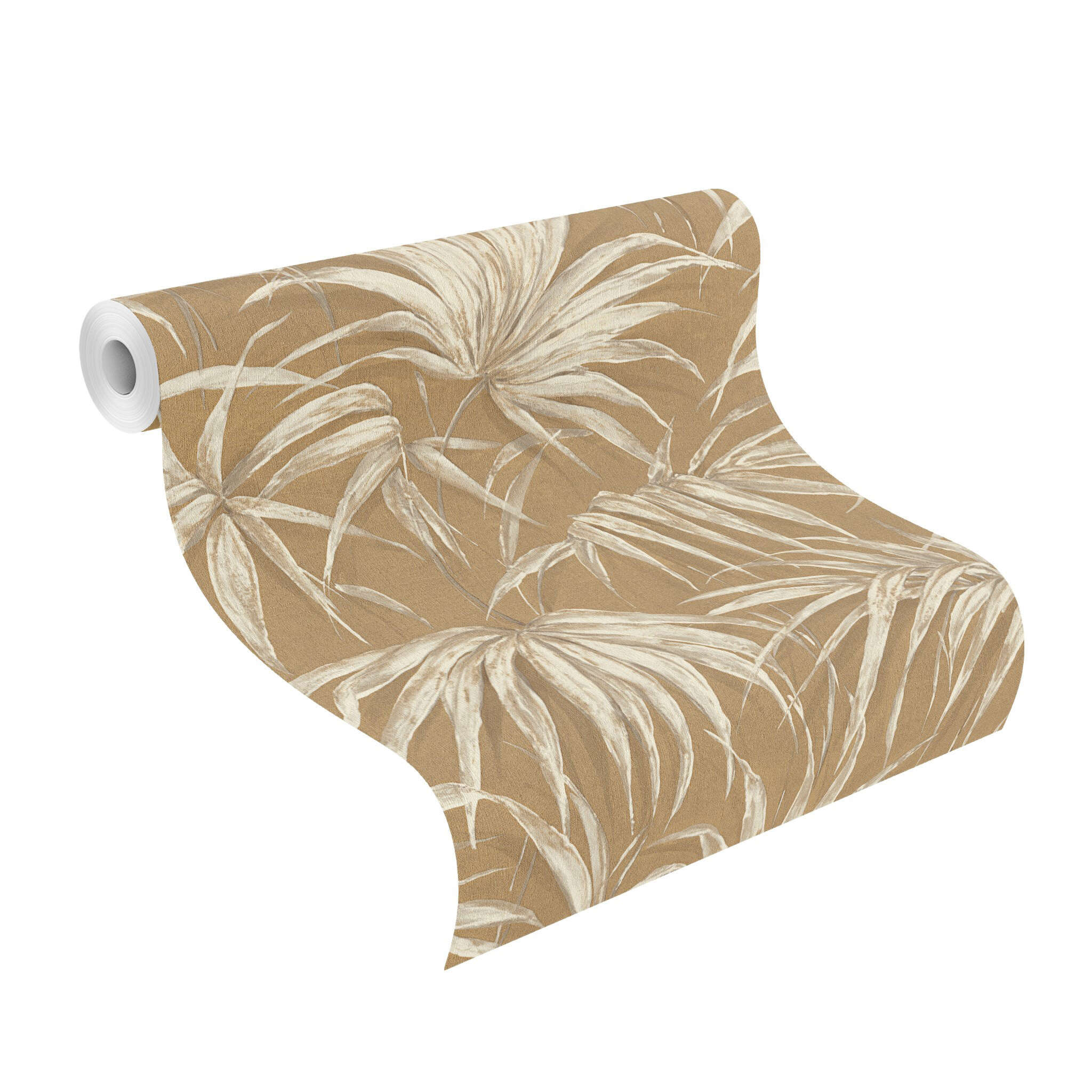 10-435375 Rolle abgerollt 1 Non-woven wallpaper Bamboo Leaves in Brown - Noble Zen Akari 435375