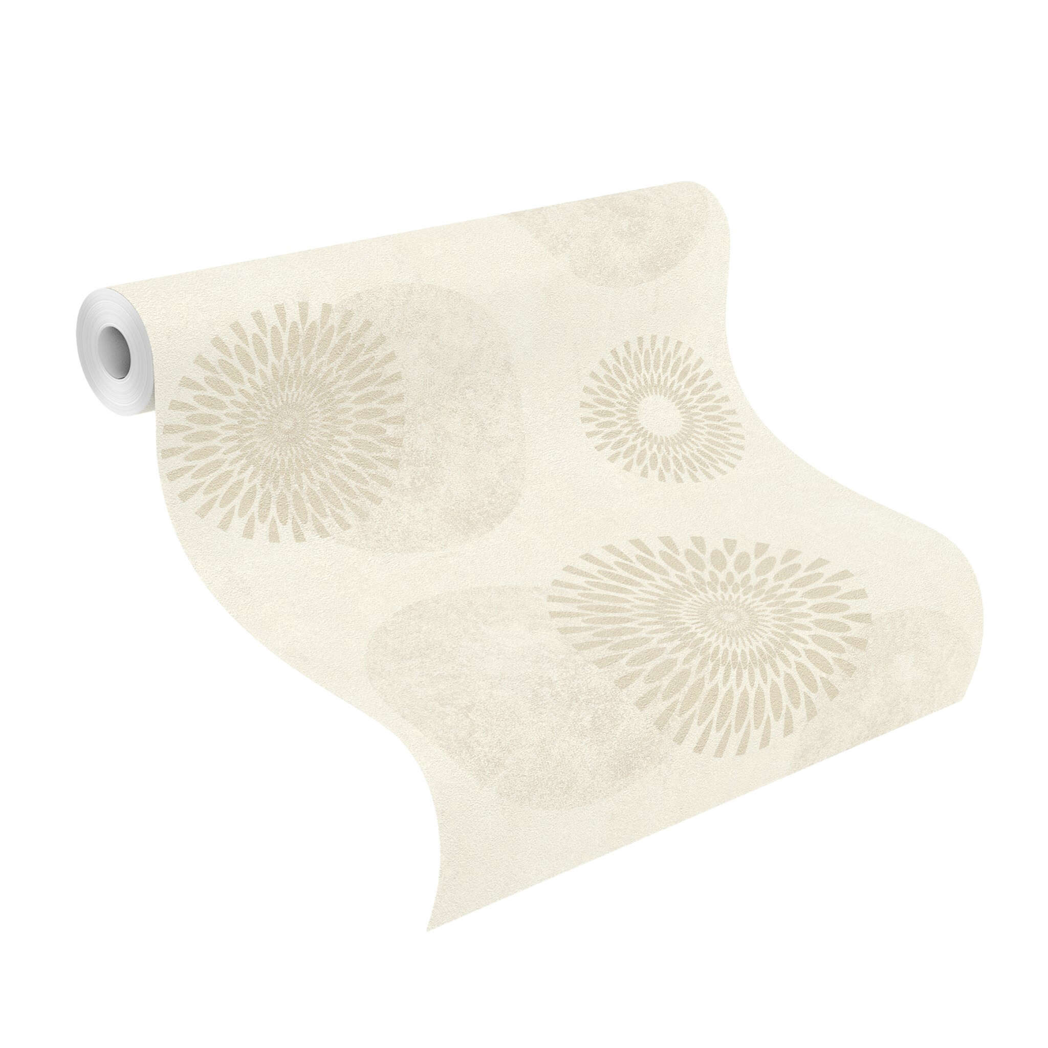 10-651720 Rolle abgerollt 1 Rollenabbildung mit Tapete mit Mandalas und floralen Elementen