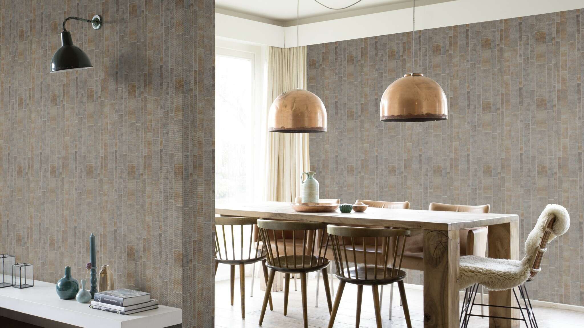 10-428216 Raumsituationen 3 Vliestapete in Grau-grau gold Selection 428216