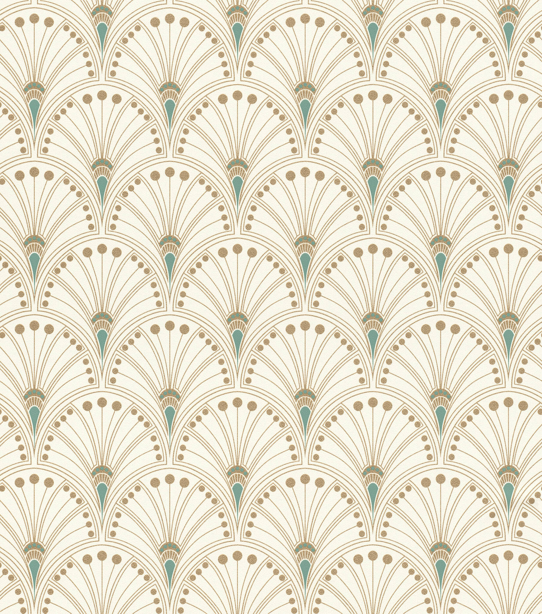 10-792232 Artikelscan 1 Tapete im Art-Déco-Stil mit stilisiertem Pfauenrad