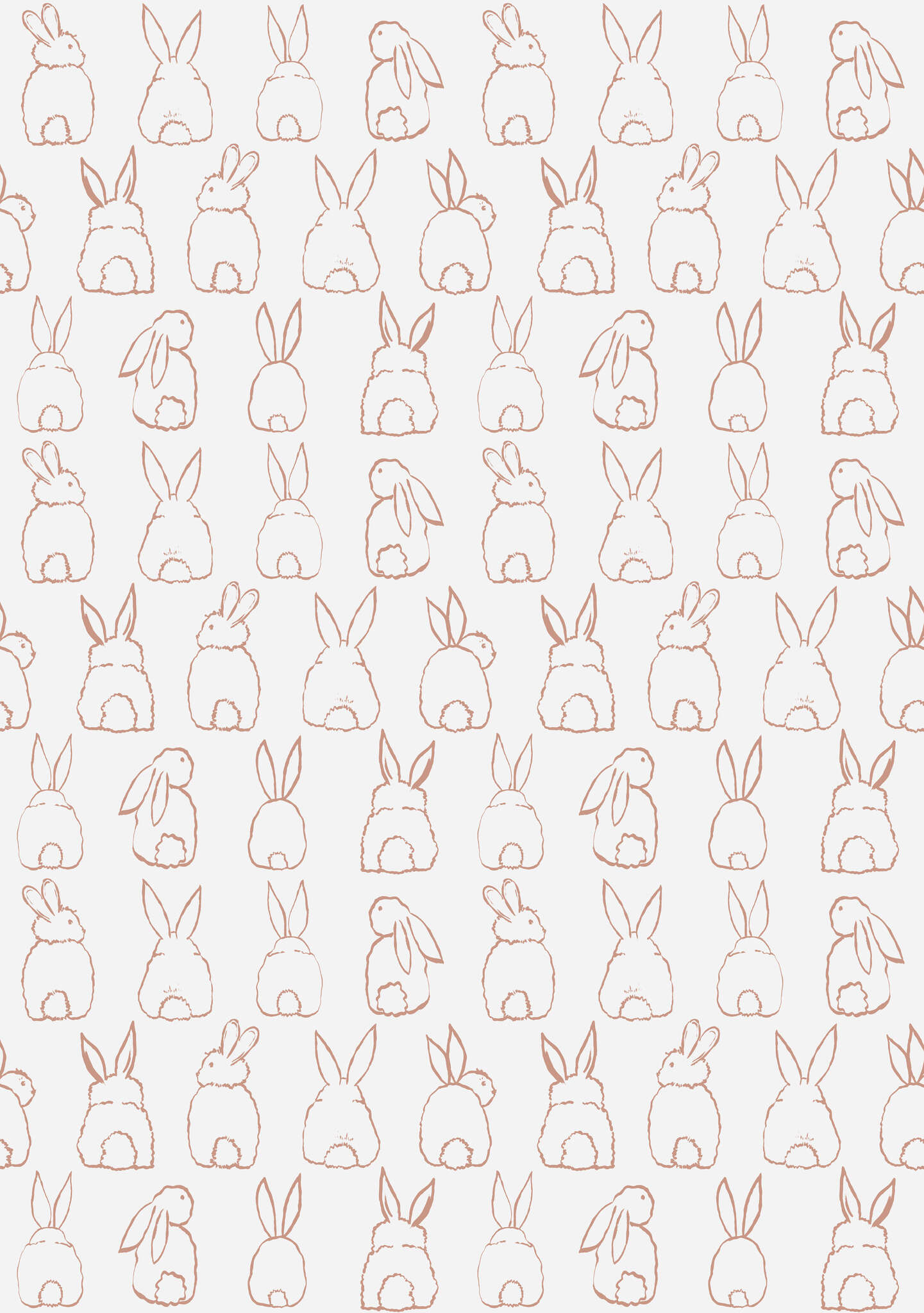Non-woven wallpaper Bunnies in Pink | Roomblush - RB304
