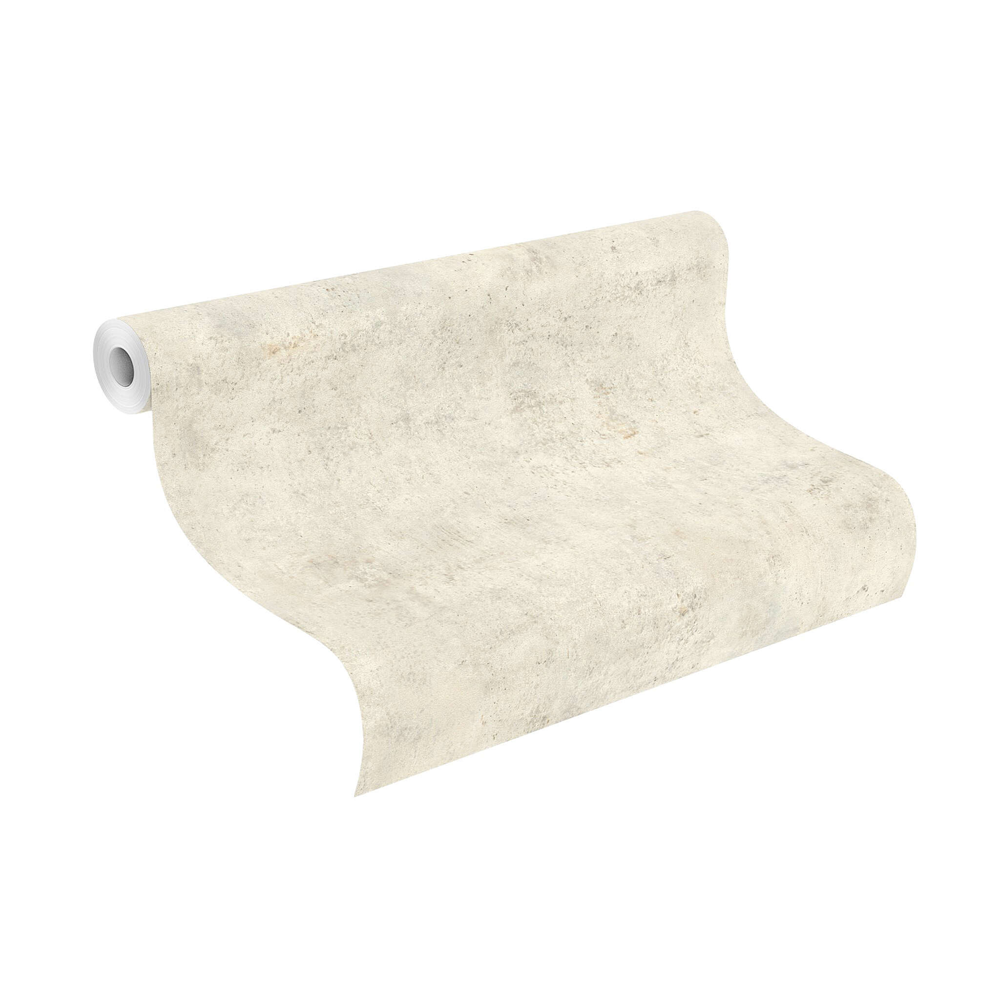 10-939514 Rolle abgerollt 1 Unrolled wallpaper roll with Wallpaper with rustic concrete look