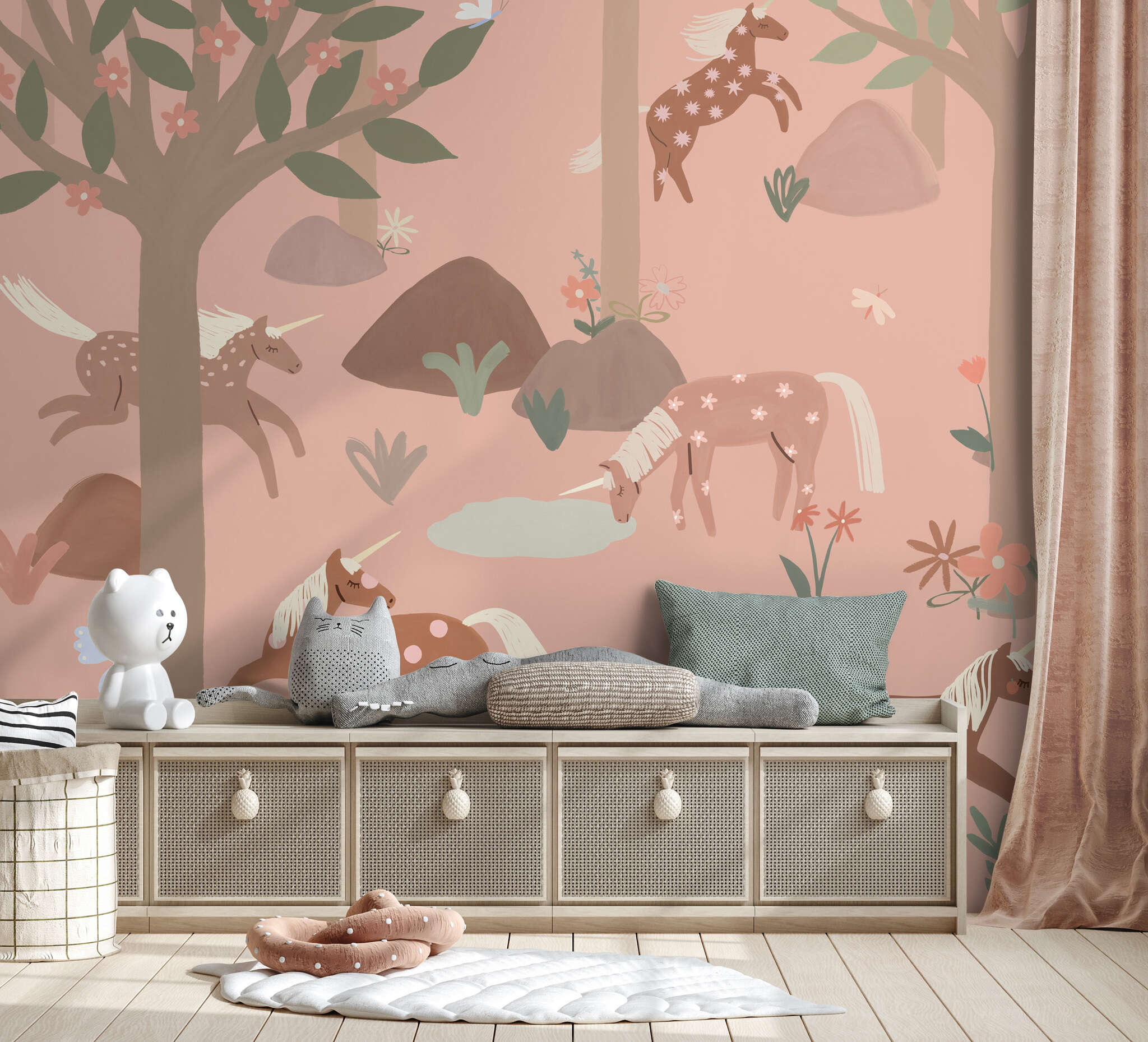 10-300028 Raumsituationen 2 Papier peint panoramique Unicorn in Rose | Roomblush - RB351