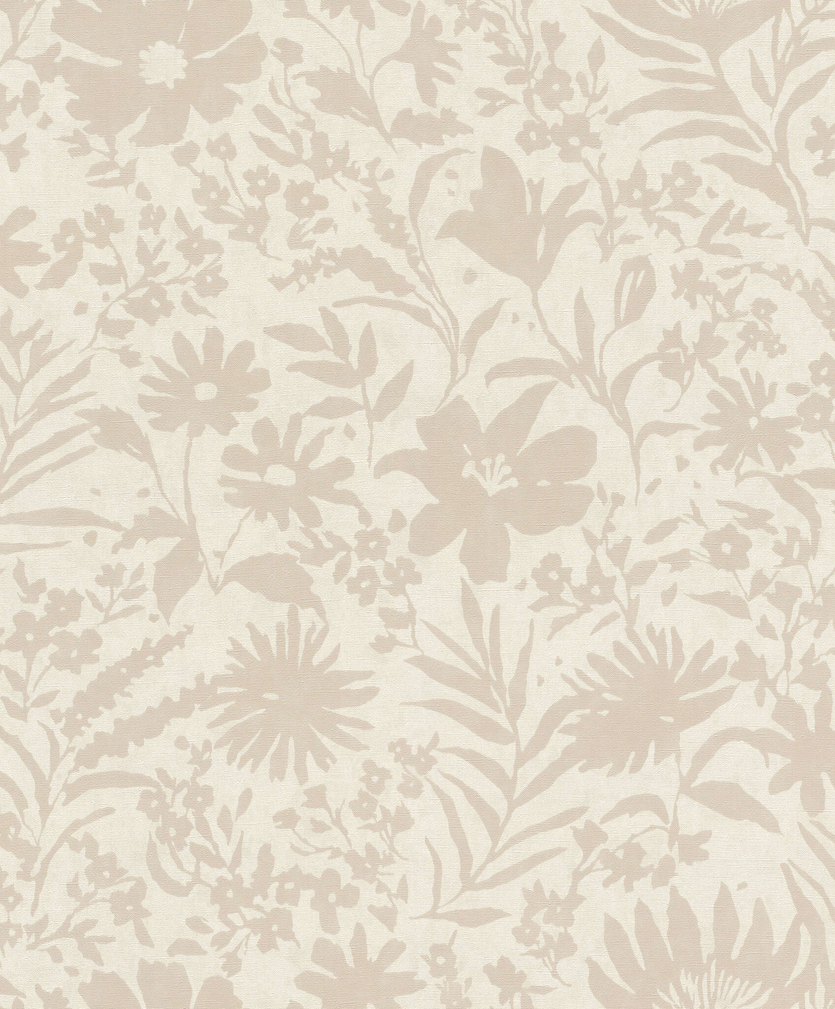 10-330403 Artikelscan 1 Romantic floral motif in taupe on a light background – delicate, playful and nostalgic.