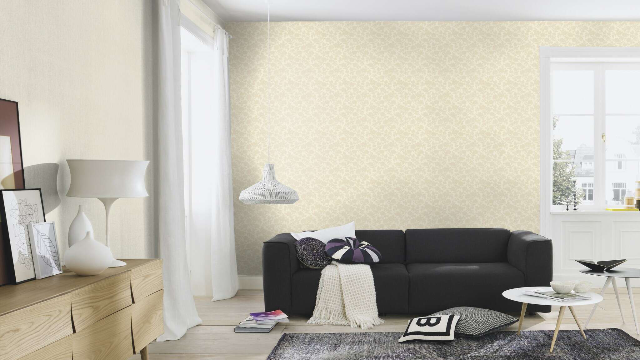 10-968521 Raumsituationen 1 Non-woven wallpaper in gray-light gray Wall Textures XL Vol. 3 968521