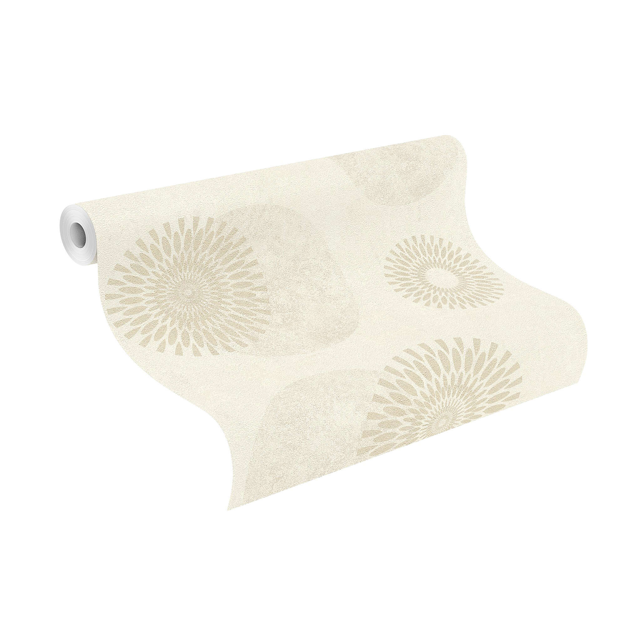 10-651720 Rolle abgerollt 2 Rollenabbildung mit Tapete mit Mandalas und floralen Elementen