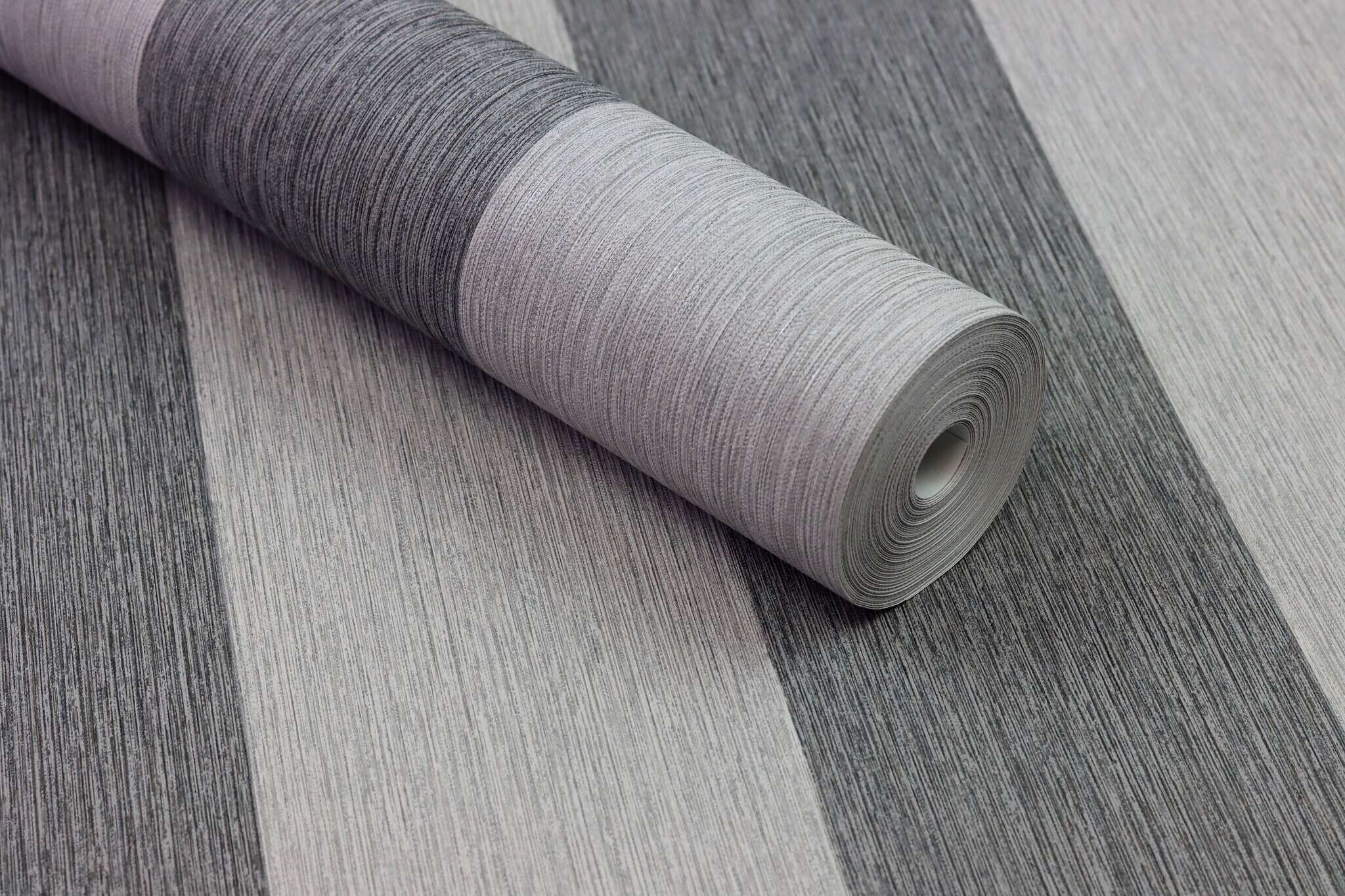 10-844009 Detailaufnahmen 4 Detailed image of Wallpaper with block stripes and grooved texture