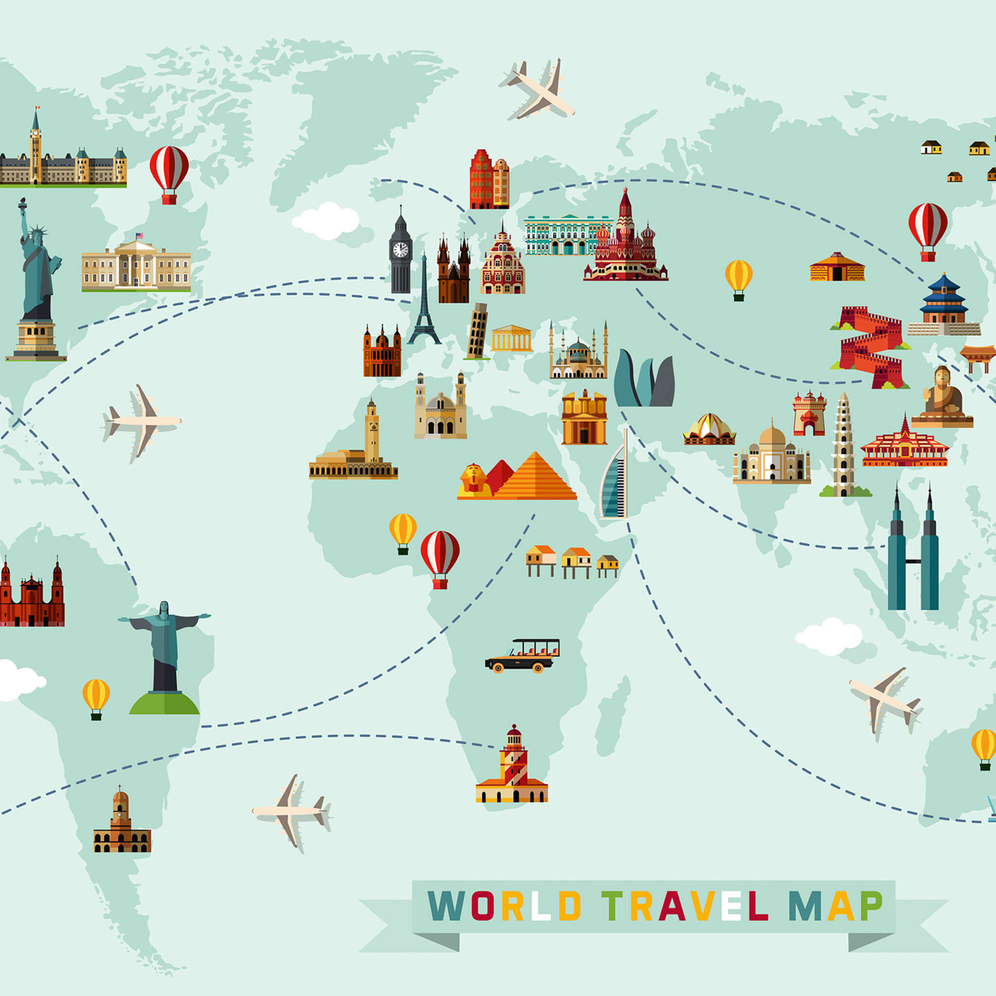 Children's room wallpaper with world map photo wallpaper 360004