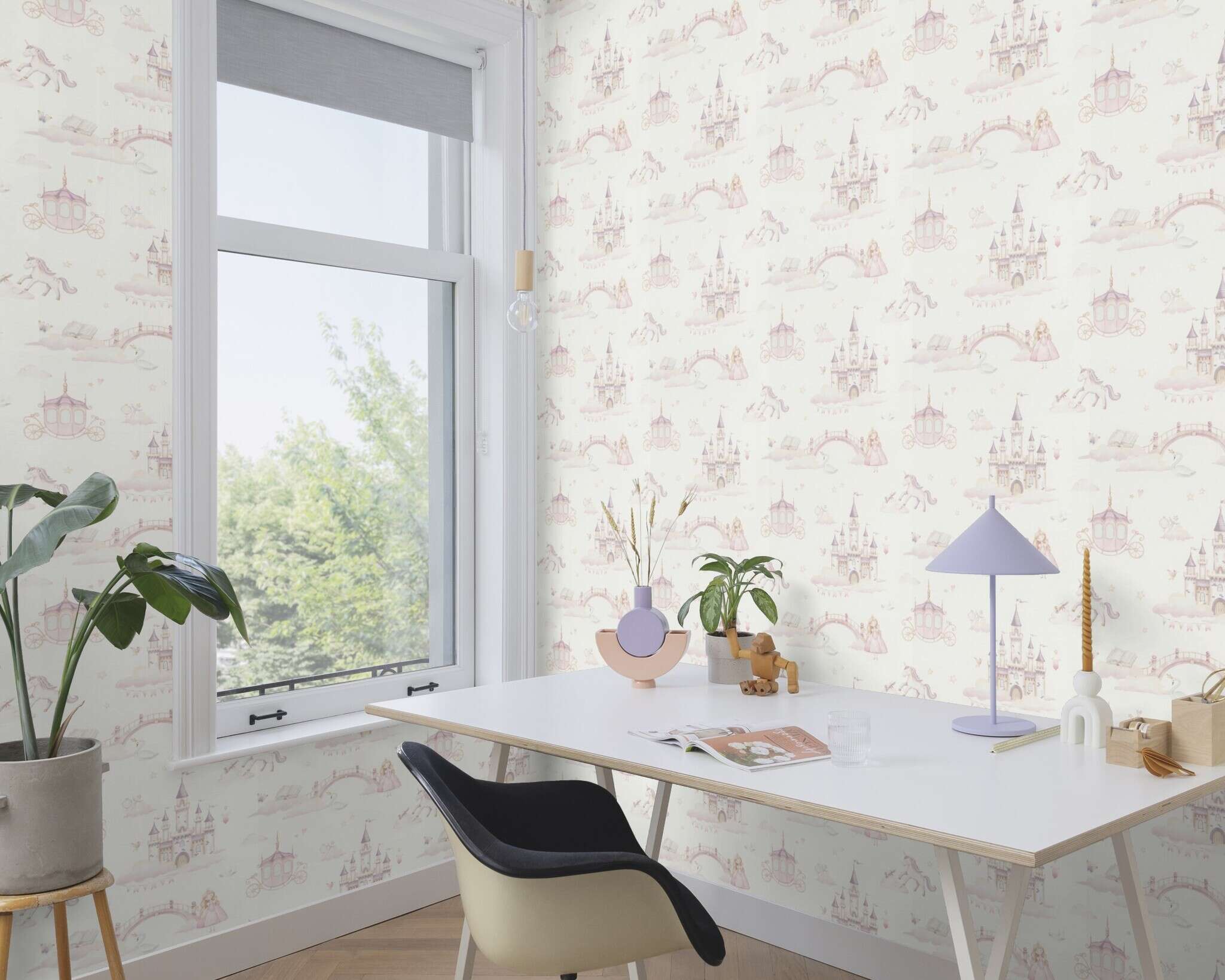 10-302721 Raumsituationen 3 Vliestapete in Pink Kids World II 302721