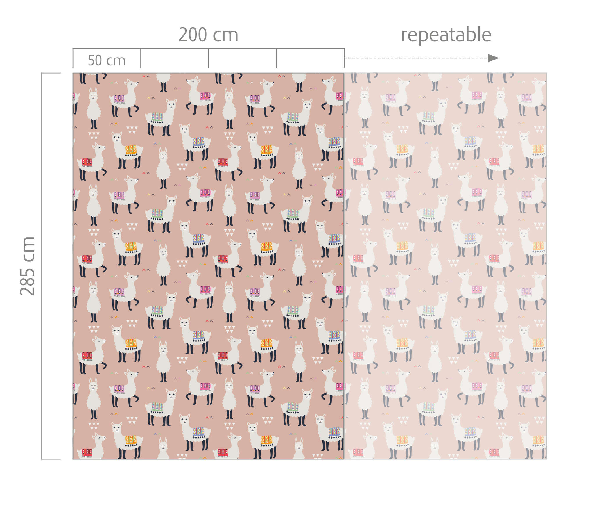 10-300140 Bildauschnitt 1 Fototapete Lama in Rosa | Roomblush - RB344