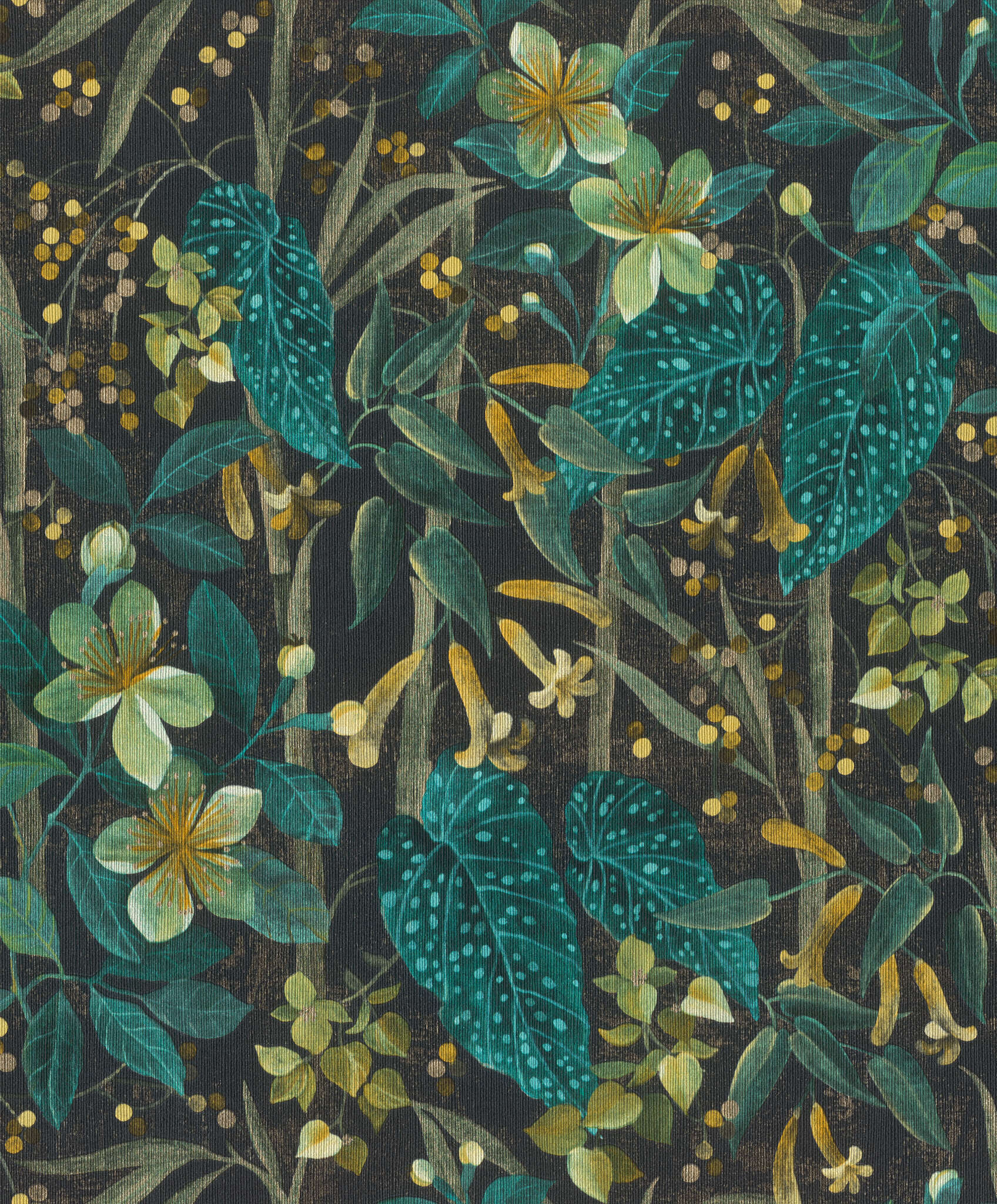 10-538243 Artikelscan 1 Blätter-Tapete mit Blüten und Pflanzen