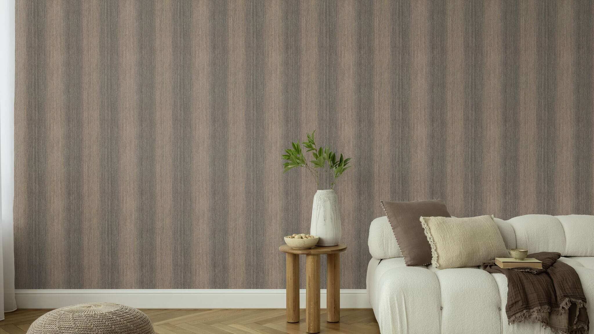 10-435023 Raumsituationen 6 Non-woven wallpaper with fine lines in grey - Noble Zen Kinari 435023