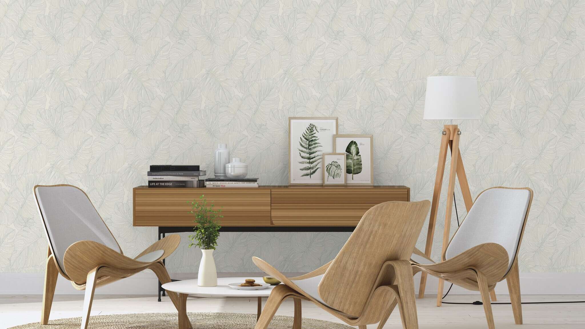 10-794809 Raumsituationen 1 Non-woven wallpaper in white Selection Relief/non-woven 794809