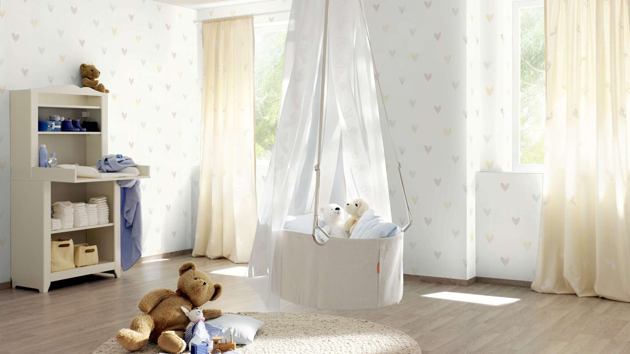 10-301724 Raumsituationen 2 Non-woven wallpaper in blue Kids World II 301724