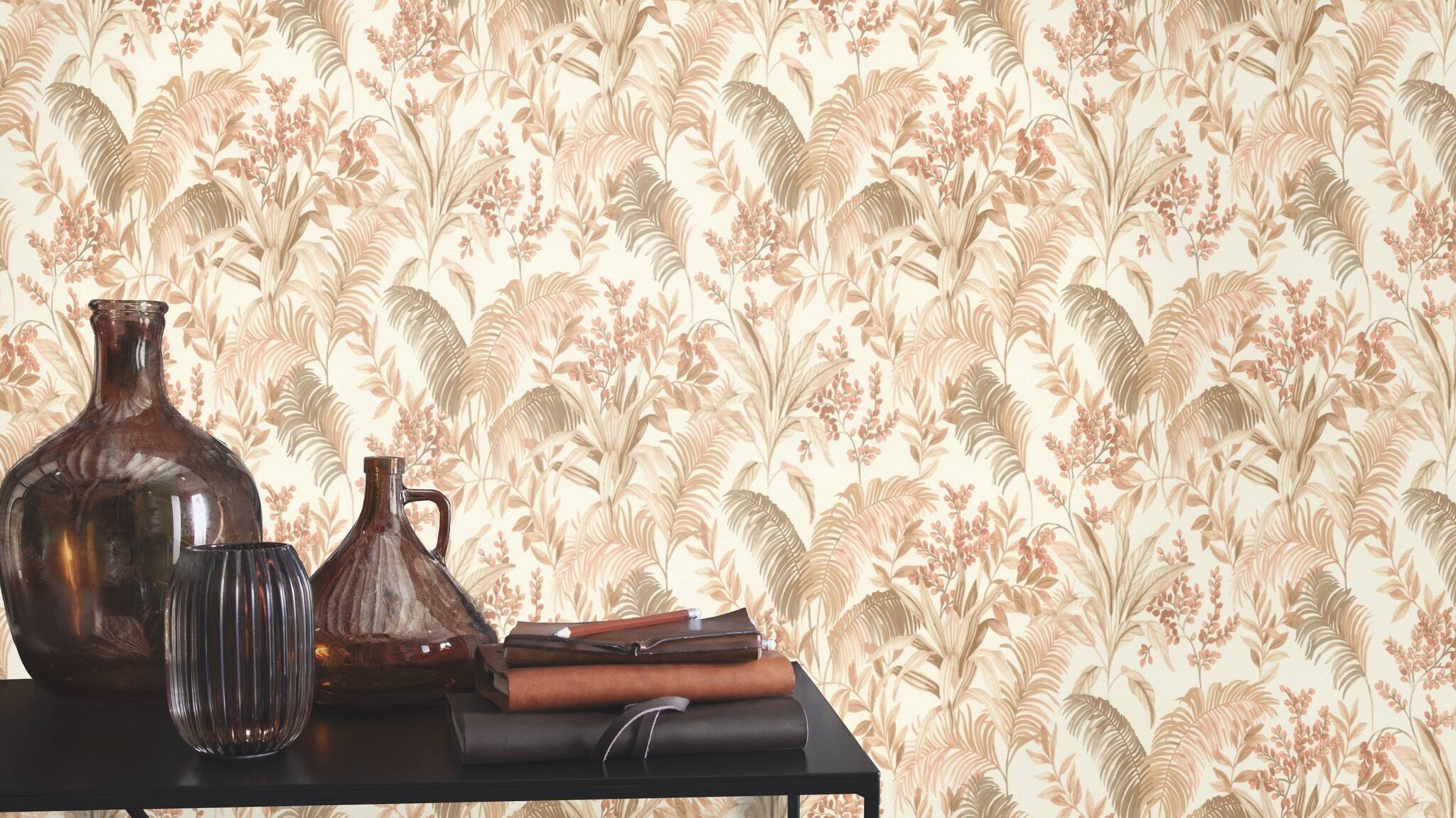 10-481921 Raumsituationen 1 Non-woven wallpaper in beige Florentine IV 481921