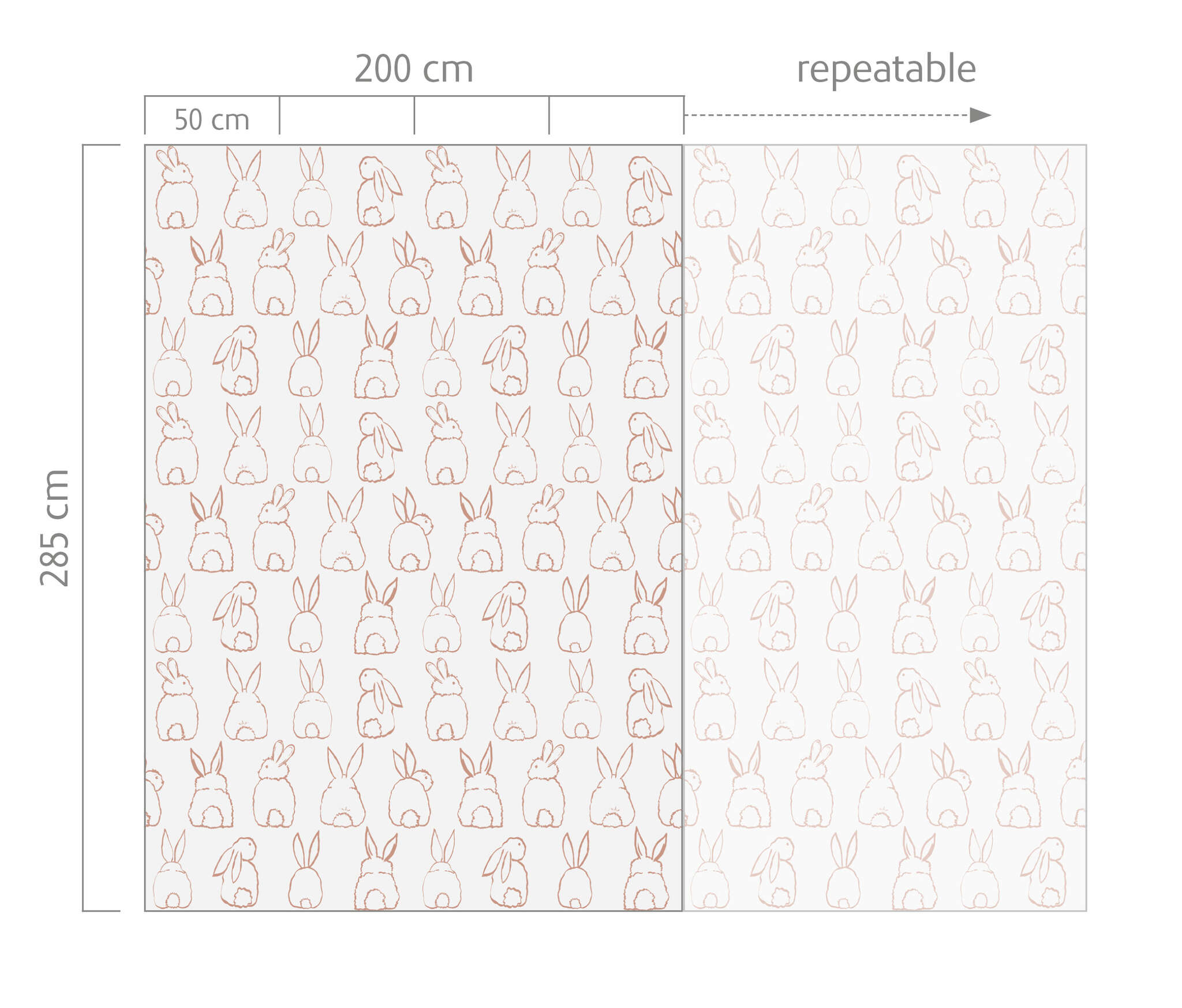 10-300158 Bildauschnitt 1 Wall mural Bunnies in Pink | Roomblush - RB304