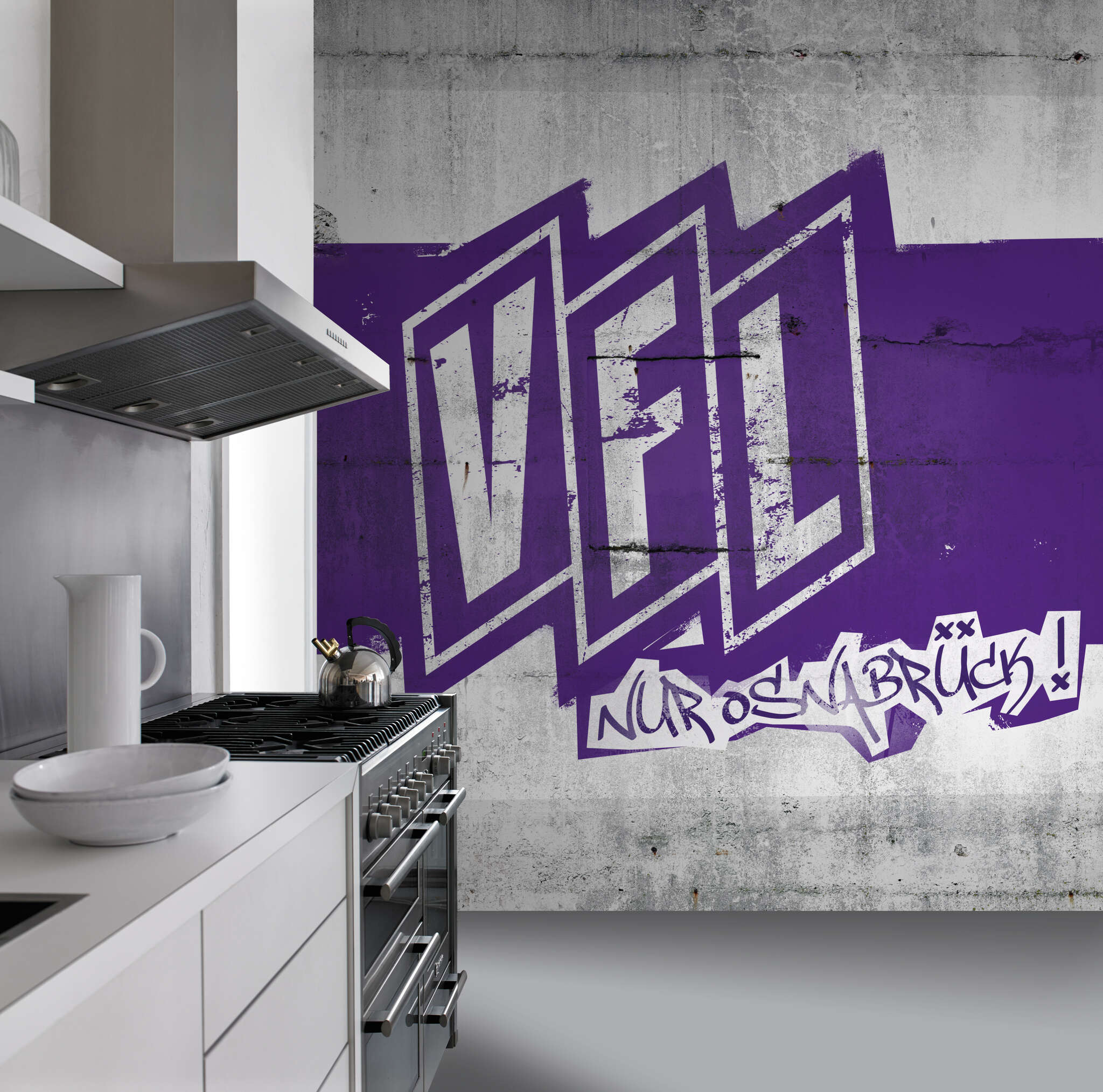 10-365429 Raumbilder 2 VfL Osnabrück non-woven wallpaper logo on concrete photo wallpaper 365429