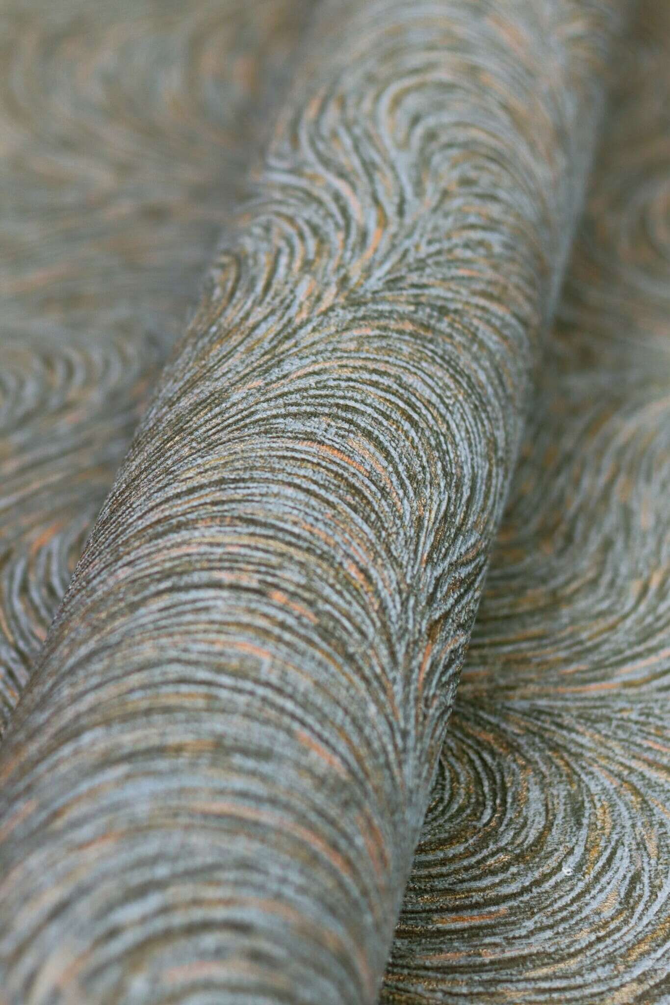 10-970111 Detailaufnahmen 6 Vague papier peint intissé bleu-bleu-gris Selection double largeur 970111