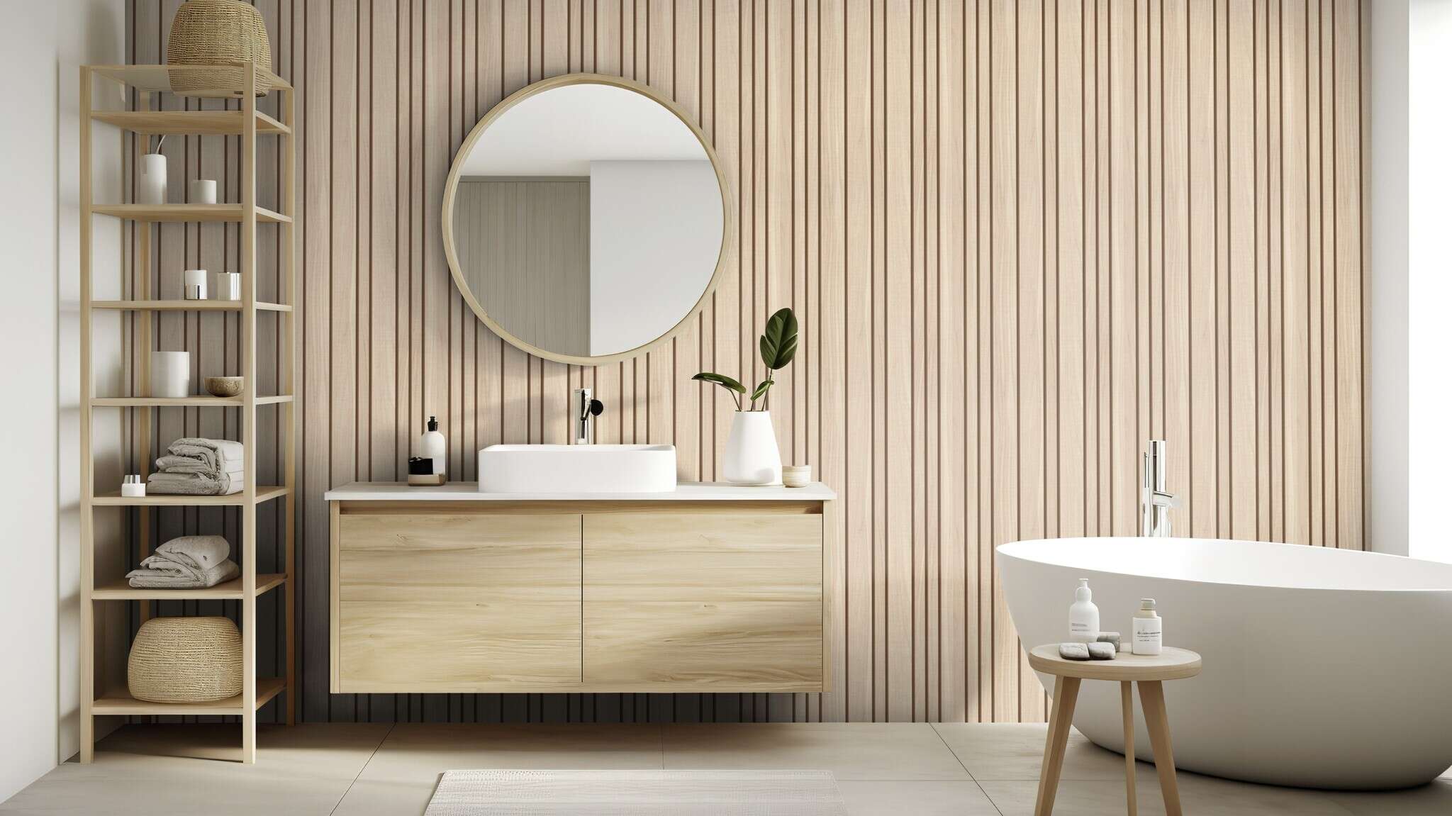 10-795783 Raumsituationen 3 Holzoptik Vliestapete in Beige #followusaround 795783