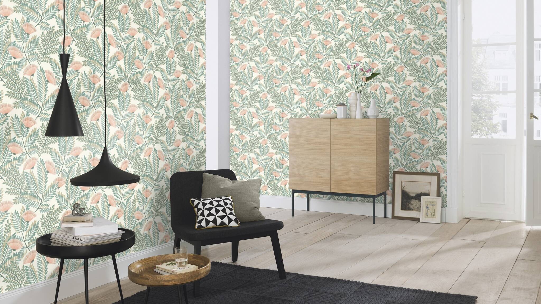 10-792447 Raumsituationen 2 Room with Wallpaper with imaginative branches