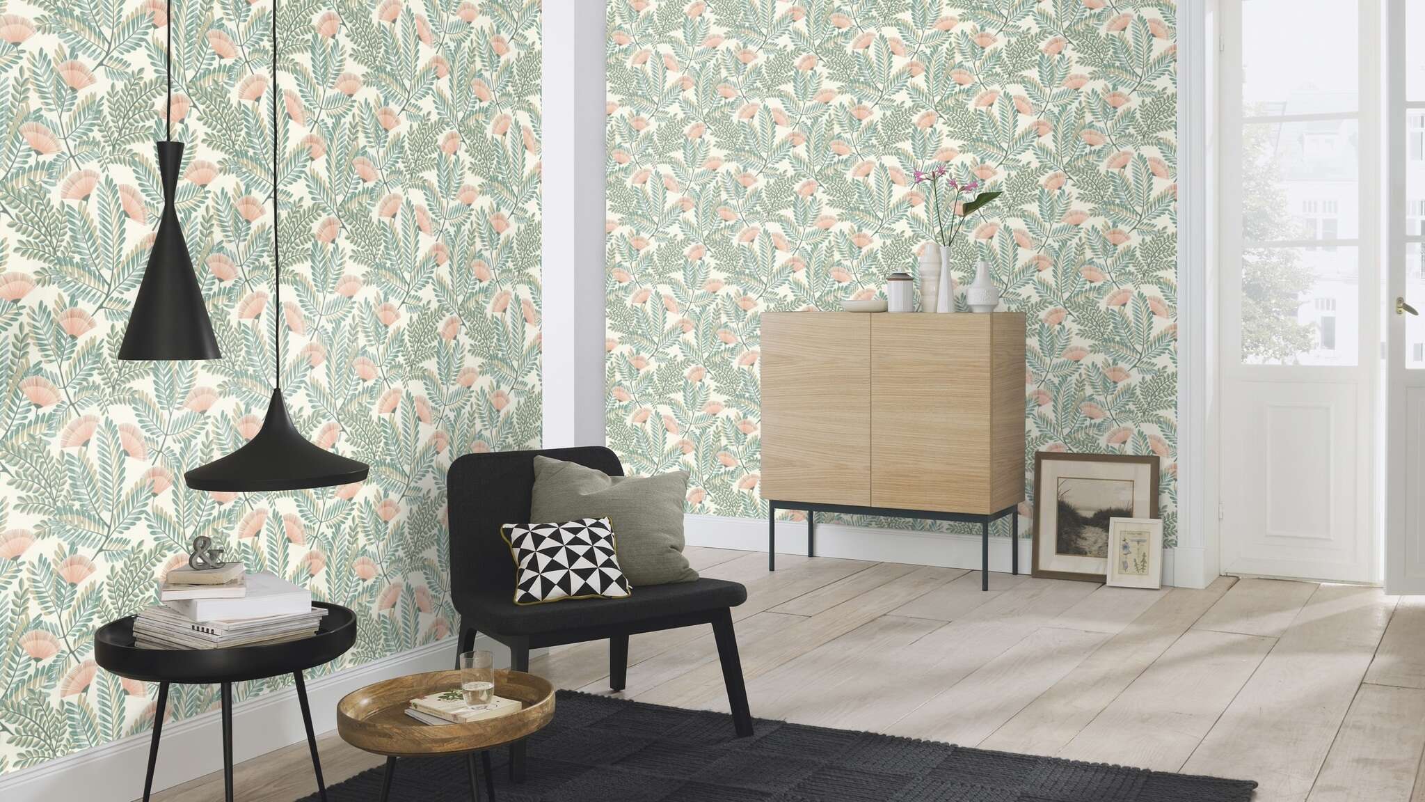 10-792447 Raumsituationen 2 Room with Wallpaper with imaginative branches