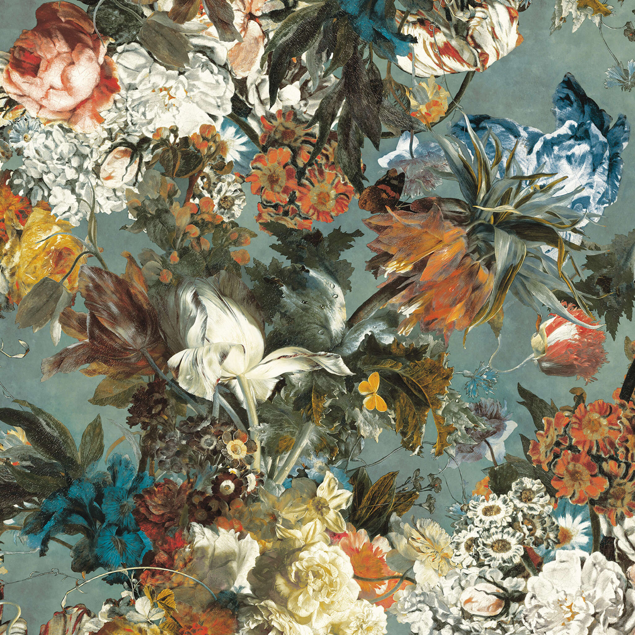 Fototapete Blumen 606867 Grün Fototapete Passepartout 606867 mit Blumen