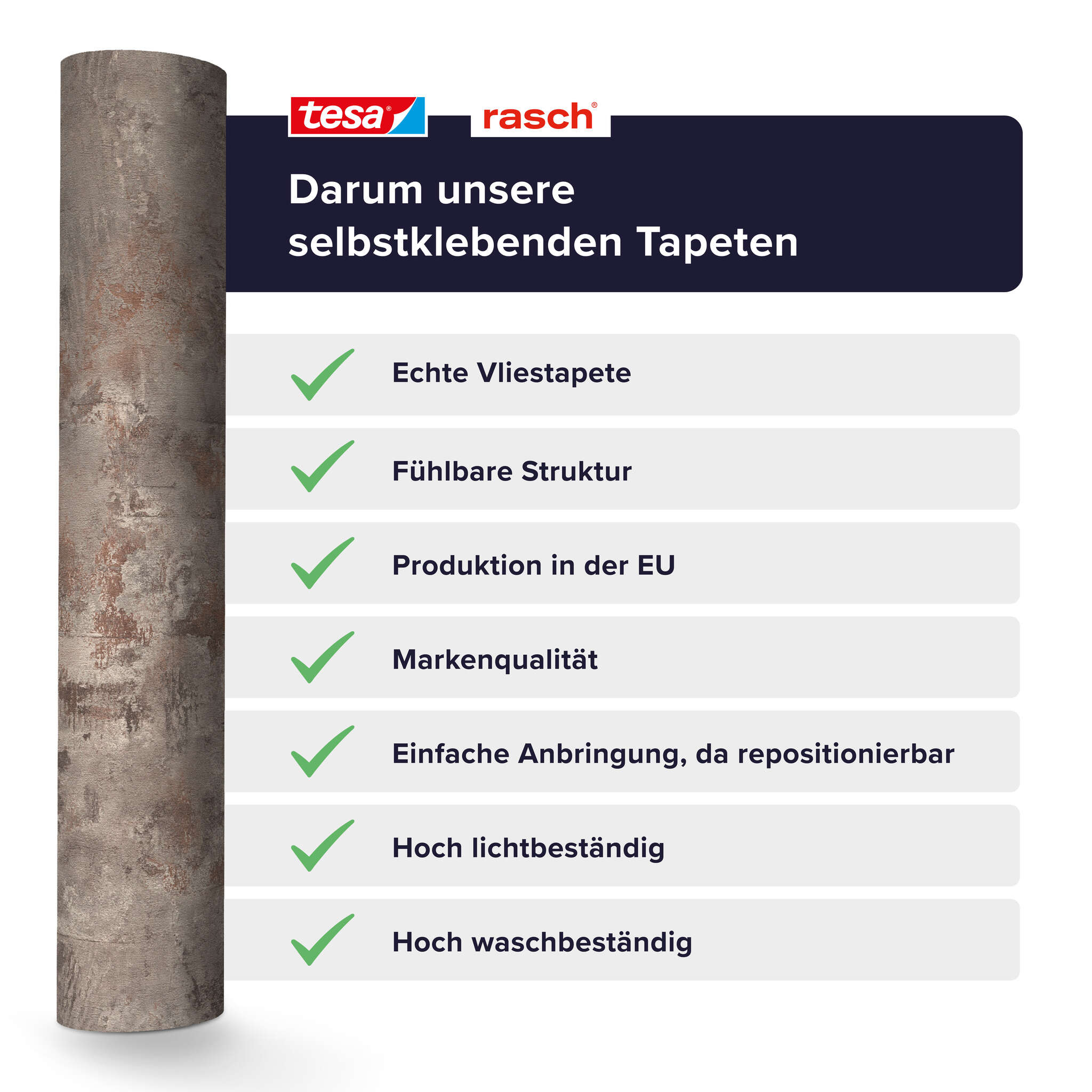 10-371512 Detailaufnahmen 4 Selbstklebende Tapete Atlas 371512 - Industrial Betonoptik in Grau und Braun