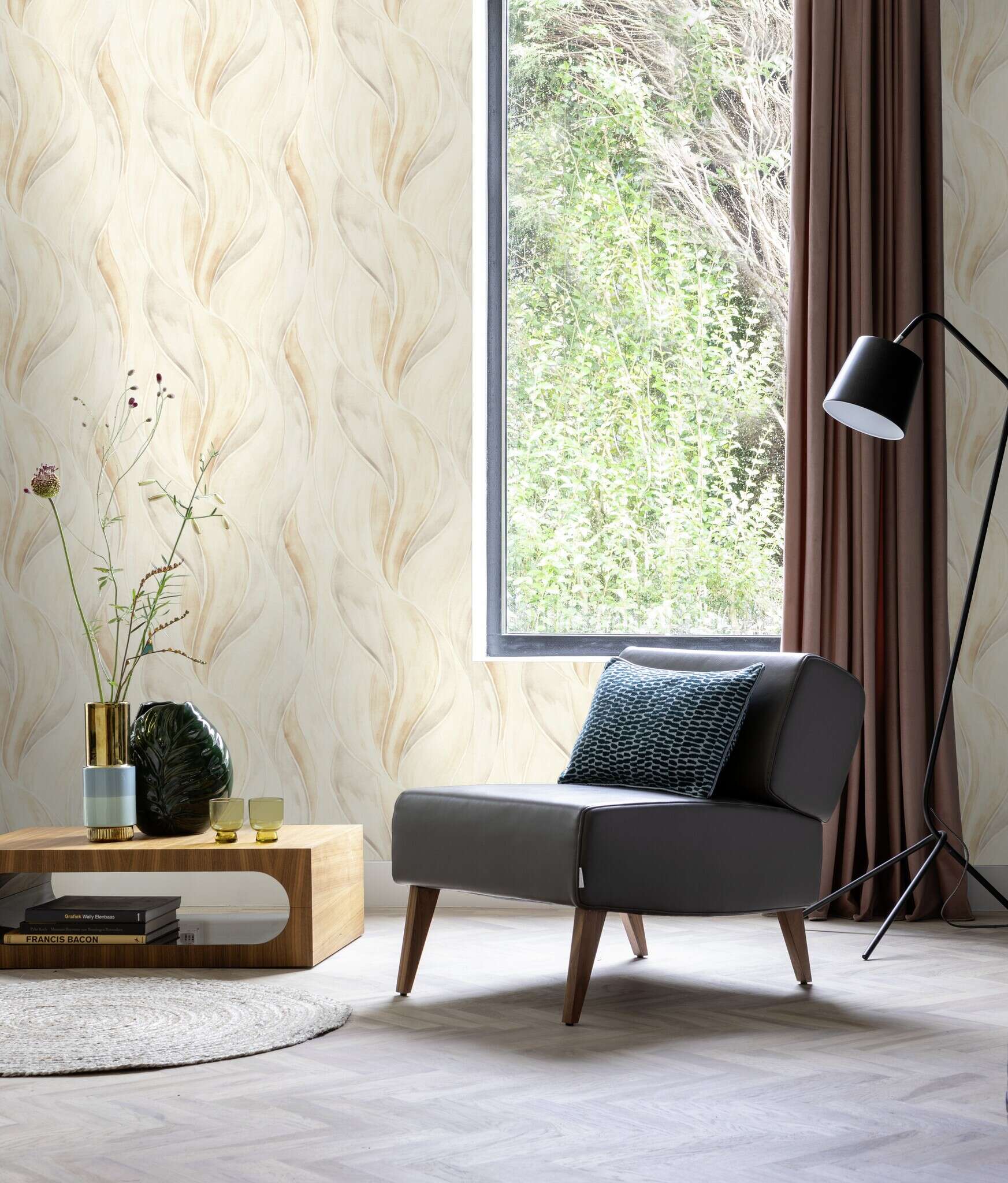 10-416527 Raumsituationen 1 Non-woven wallpaper in gray Selection vinyl/non-woven 416527