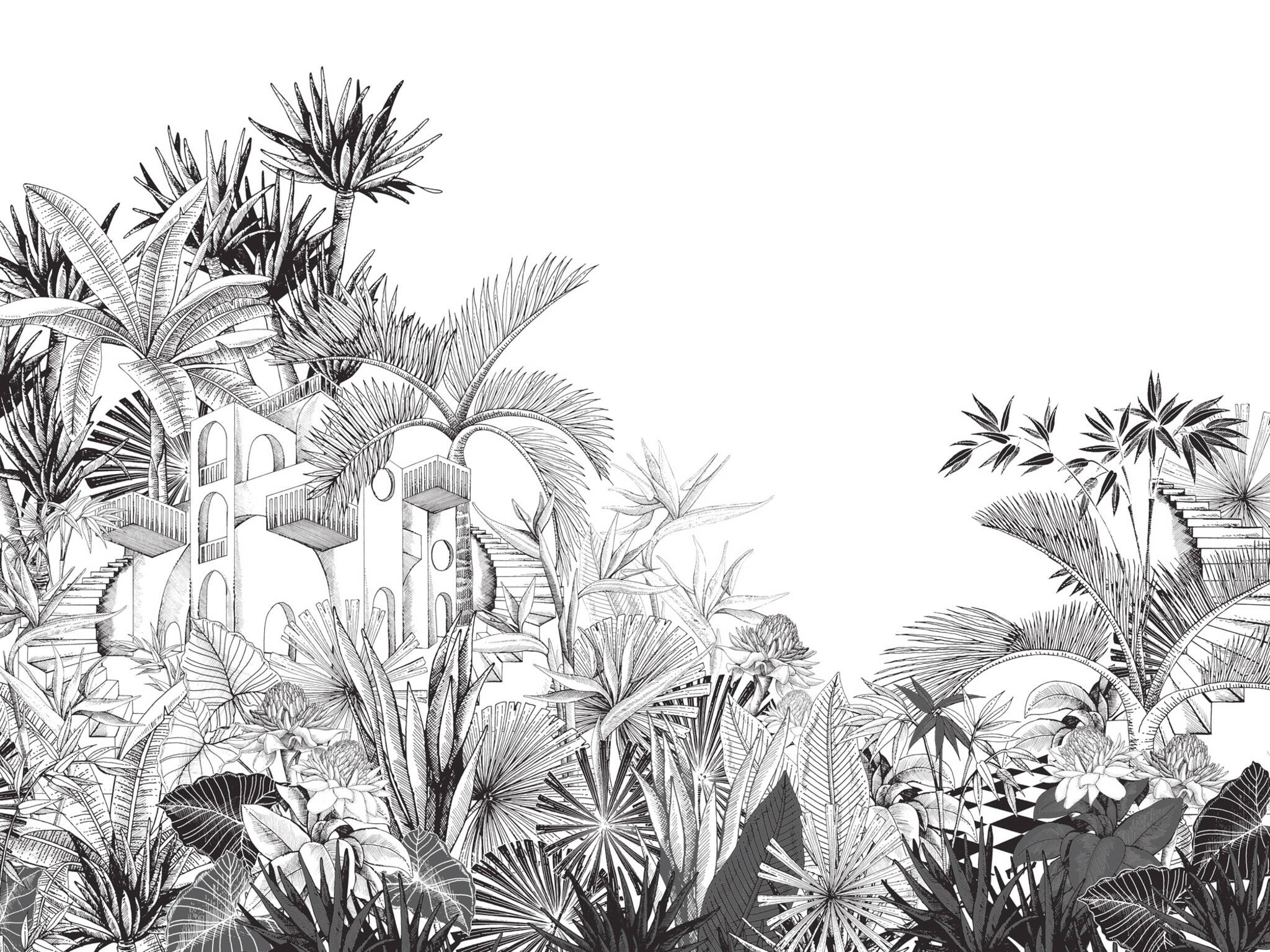 10-688153 Artikelscan 1 Jungle wall mural - Tropical House 688153