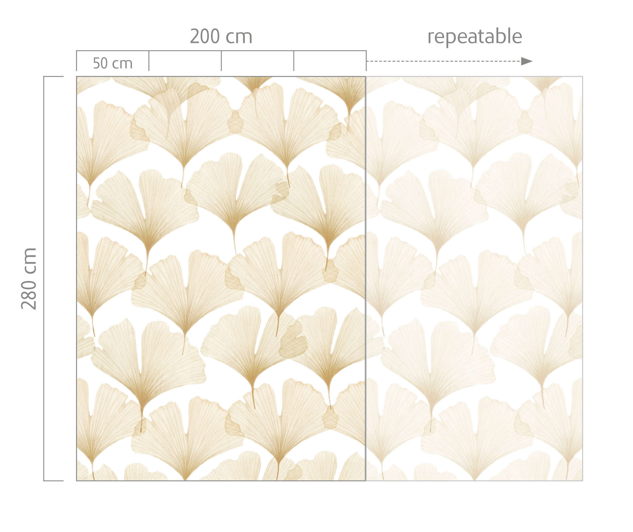 10-300195 Bildauschnitt 1 Papier peint panoramique Ginkgo in Jaune | Roomblush - RB475