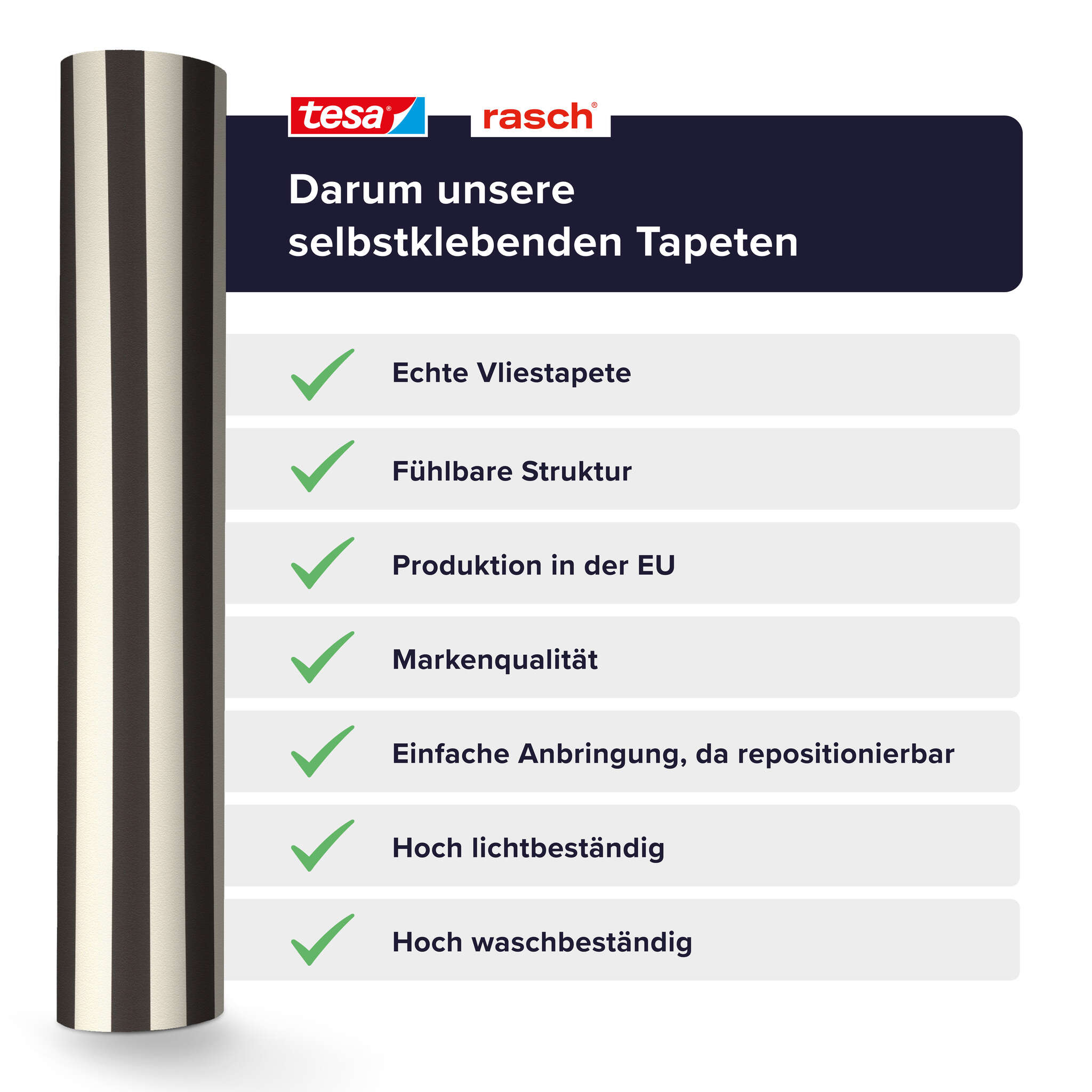 10-372120 Detailaufnahmen 4 Selbstklebende Tapete Lenny 372120 - Streifen in Schwarz-Weiß