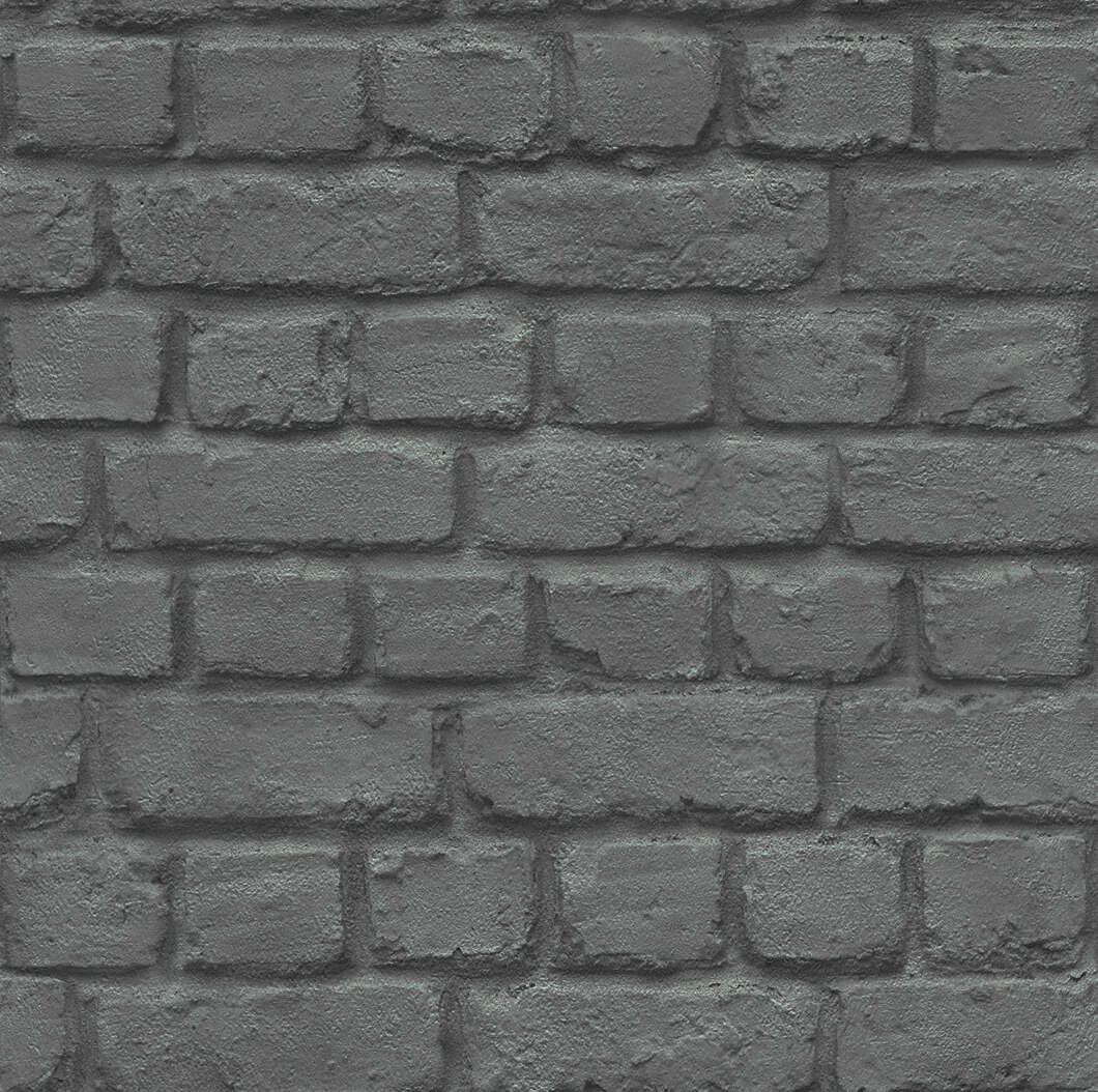 10-226744 Artikelscan 1 Wallpaper with a dark, anthracite-coloured brick pattern for striking wall accents