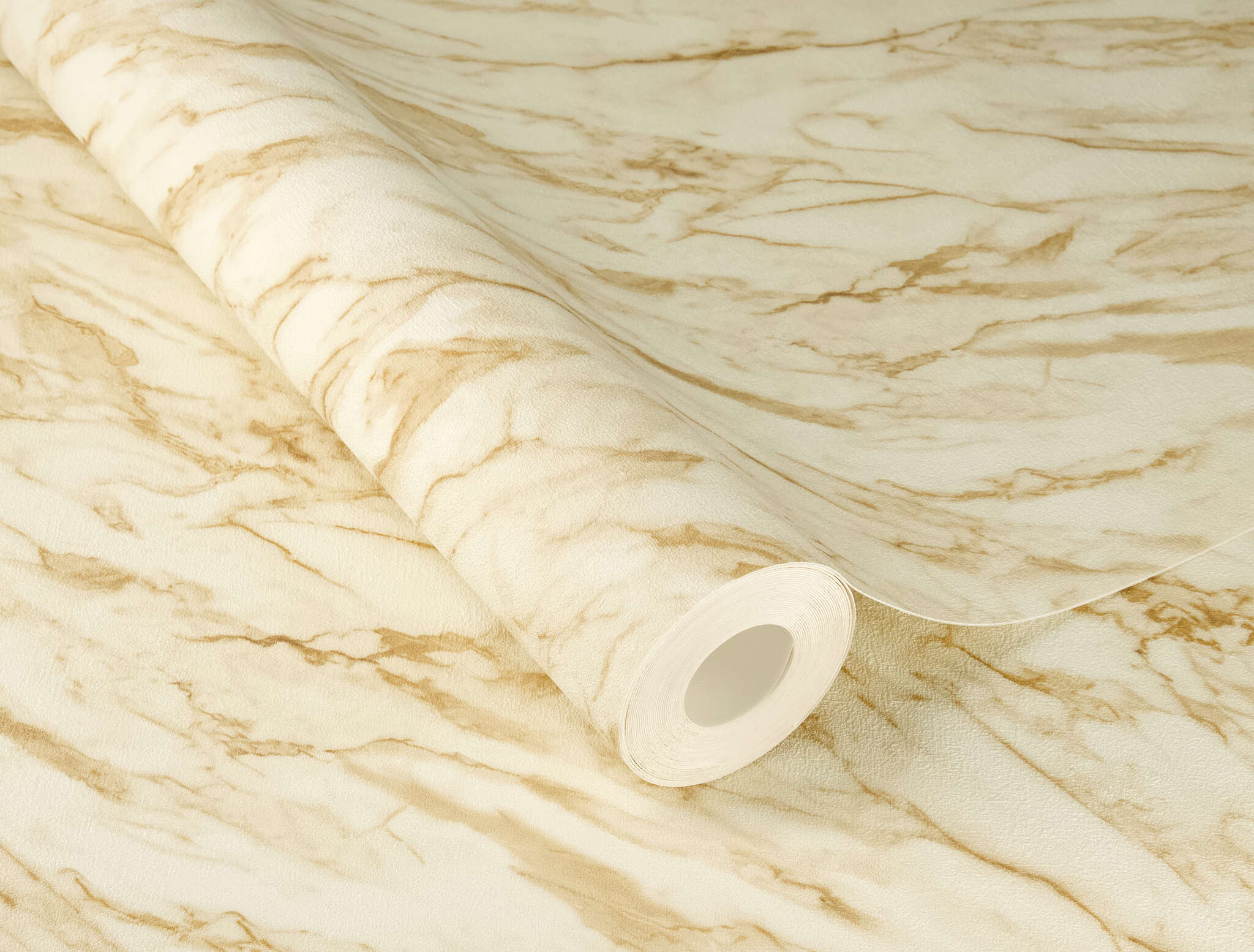 10-371611 Detailaufnahmen 2 Carrara 371611 self-adhesive wallpaper - marble look in beige and cream white