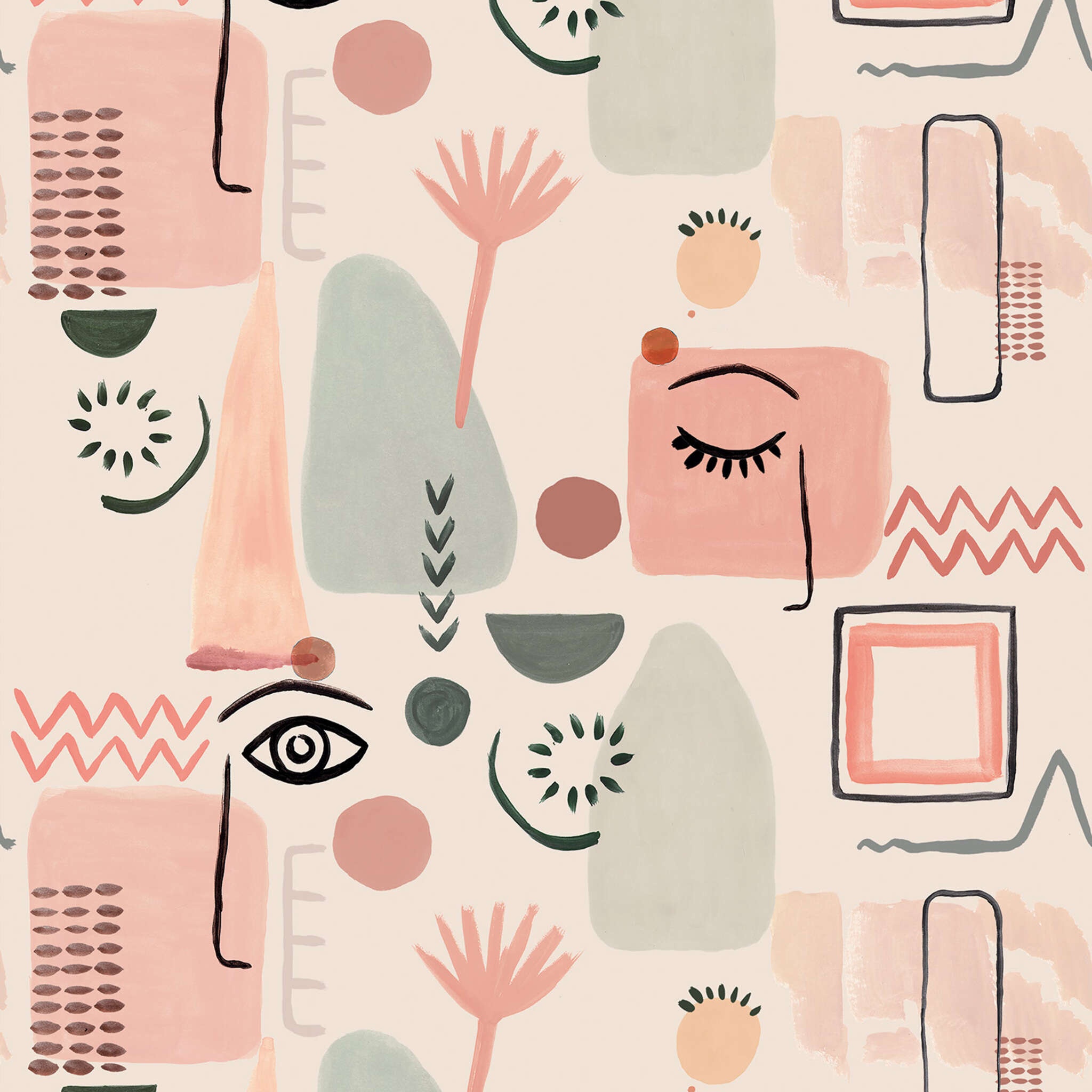 Rosa-Orange-Grün-Blau-Weiß