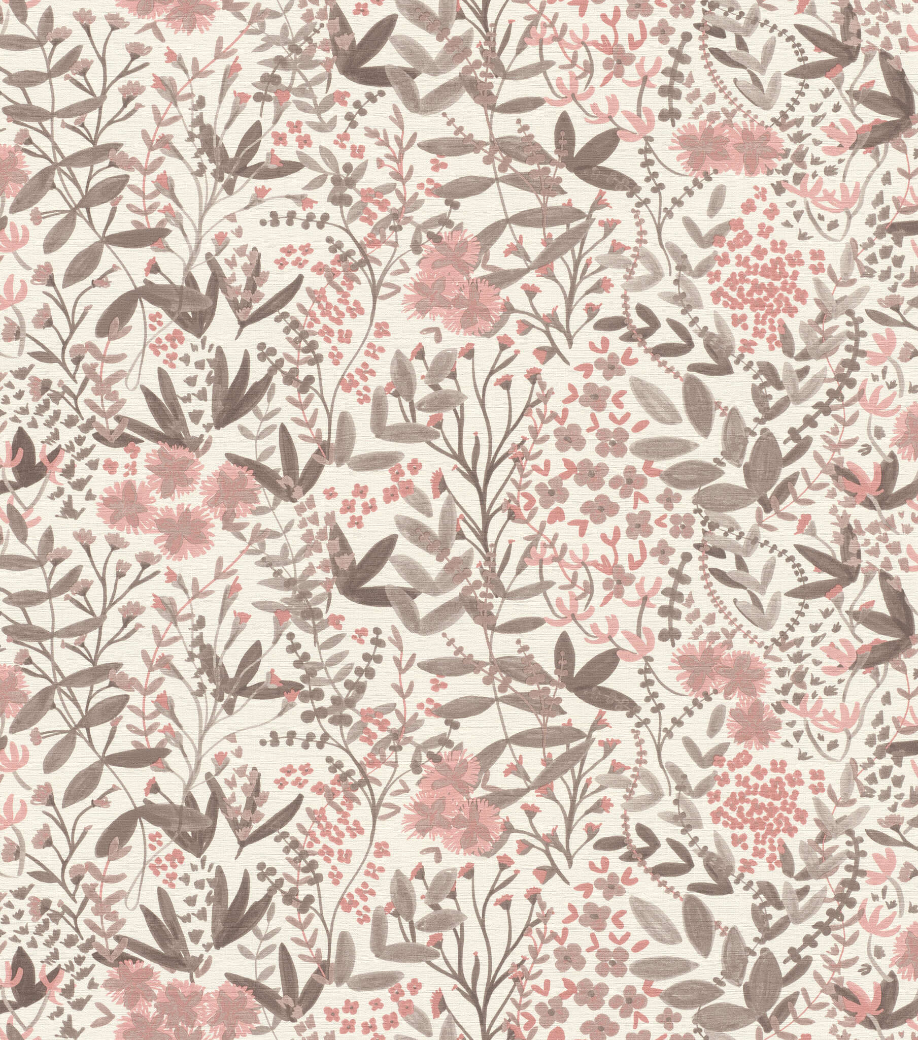 10-580761 Artikelscan 1 Wallpaper with hand-painted flowers and leaves in a watercolour look